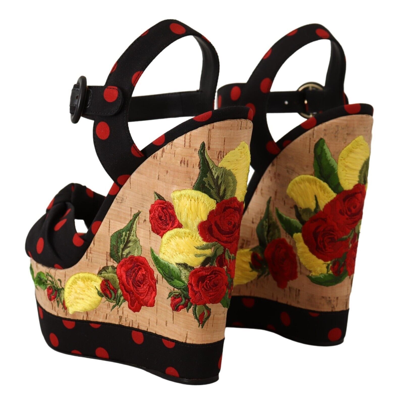 Dolce & Gabbana Multicolor Platform Wedges Sandals Charmeuse Shoes - Image 4