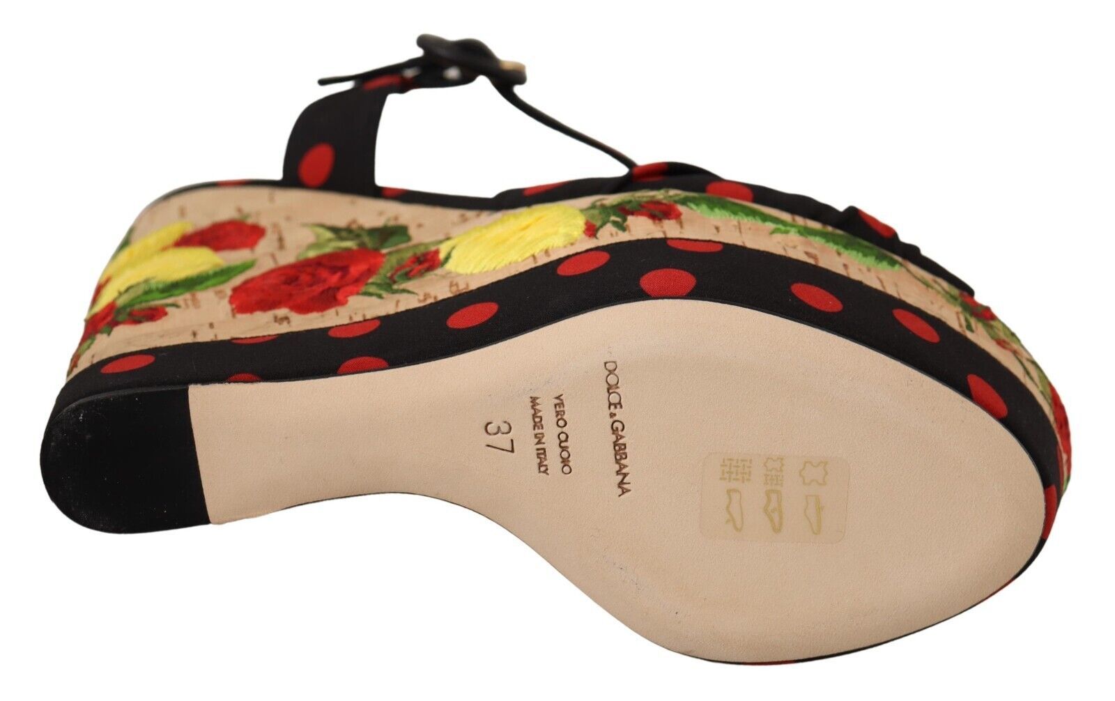 Dolce & Gabbana Multicolor Platform Wedges Sandals Charmeuse Shoes - Image 6