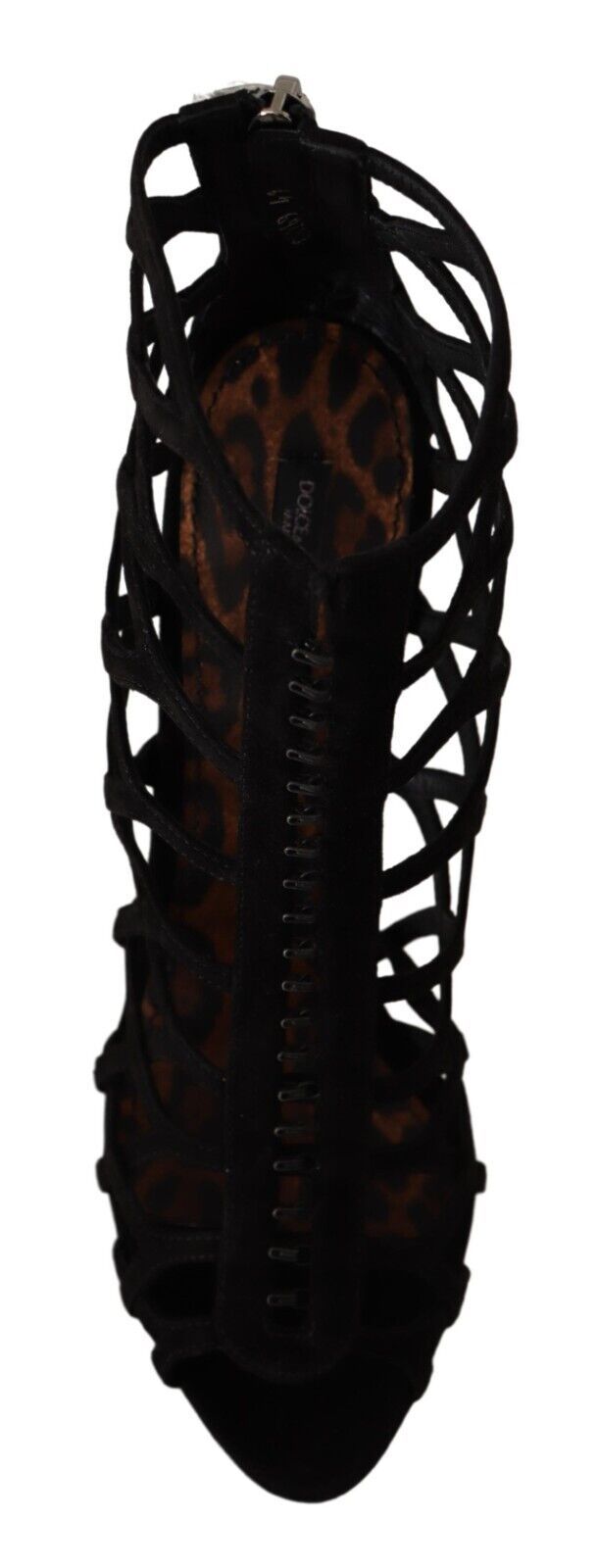 Dolce & Gabbana Black Suede Stiletto Heels Bette Sandals Shoes - Image 6