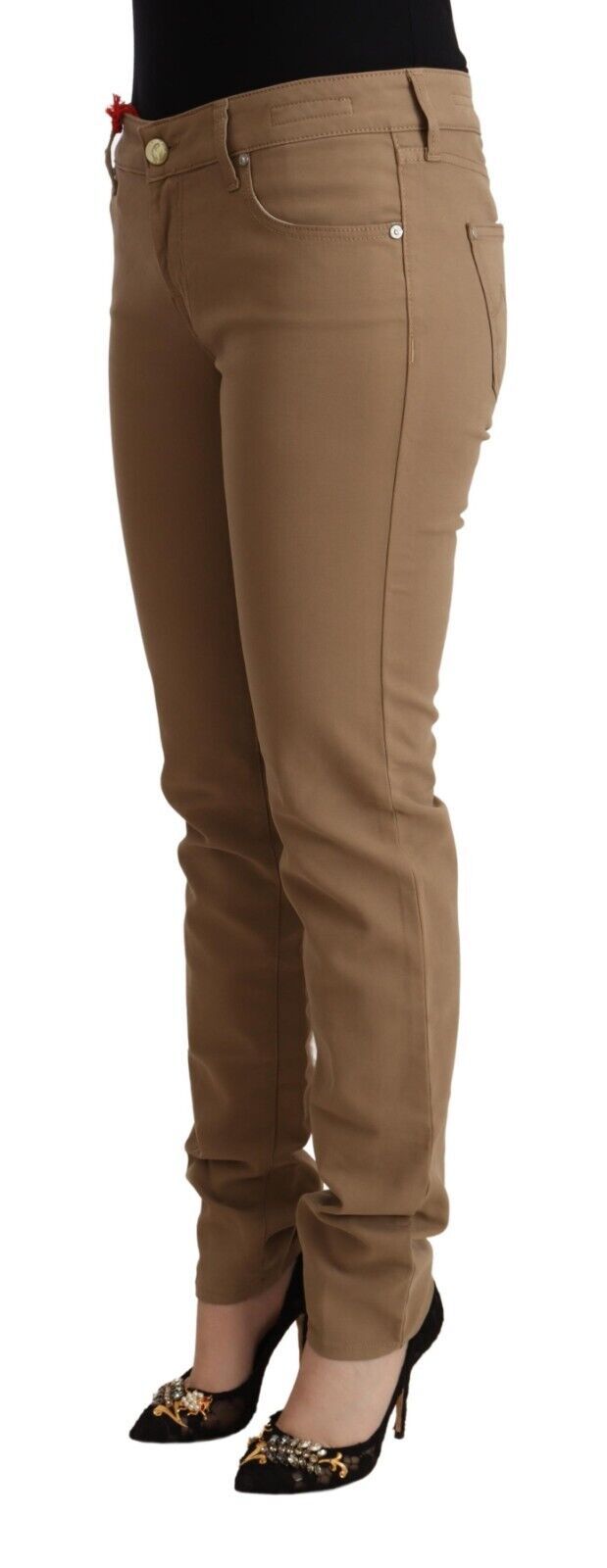 Jacob Cohen Brown Cotton Stretch Mid Waist Skinny Pants - Image 2