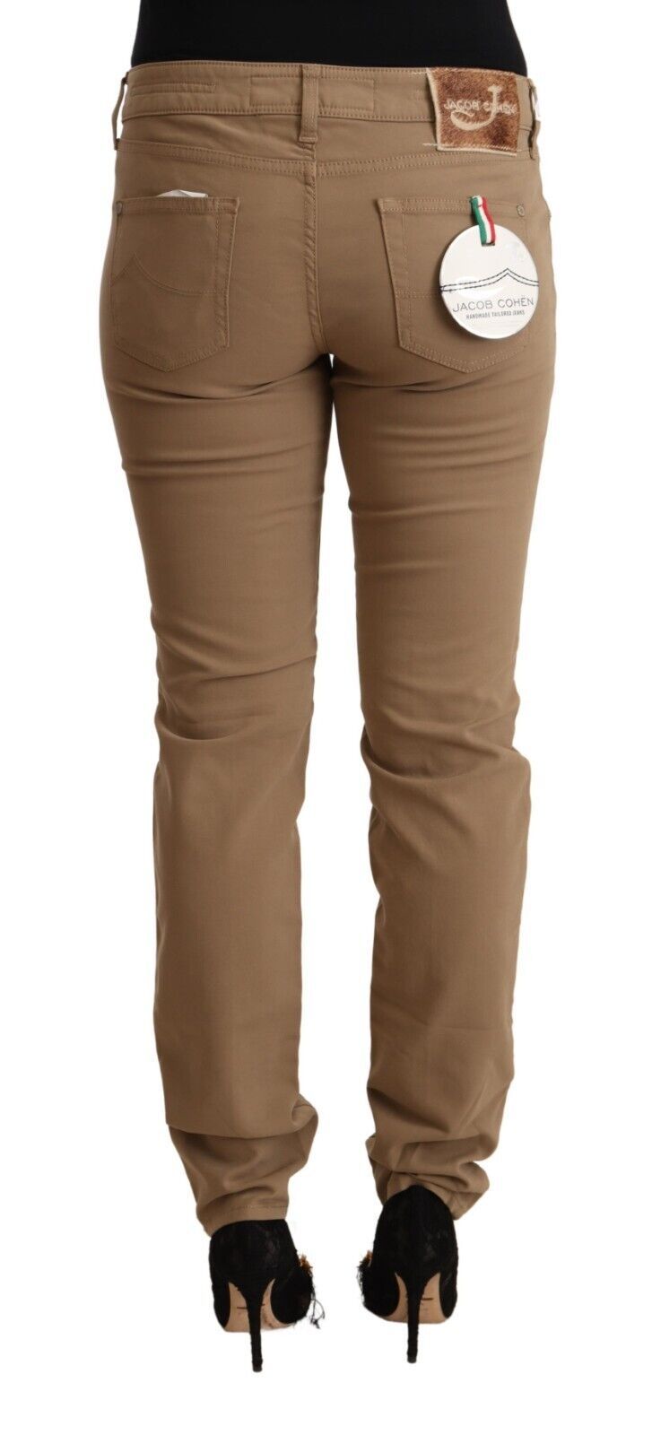Jacob Cohen Brown Cotton Stretch Mid Waist Skinny Pants - Image 3