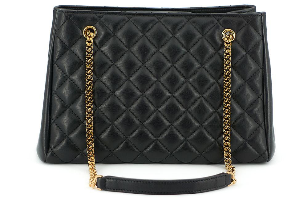 Versace Black Quilted Nappa Leather Medusa Tote Handbag - Image 2