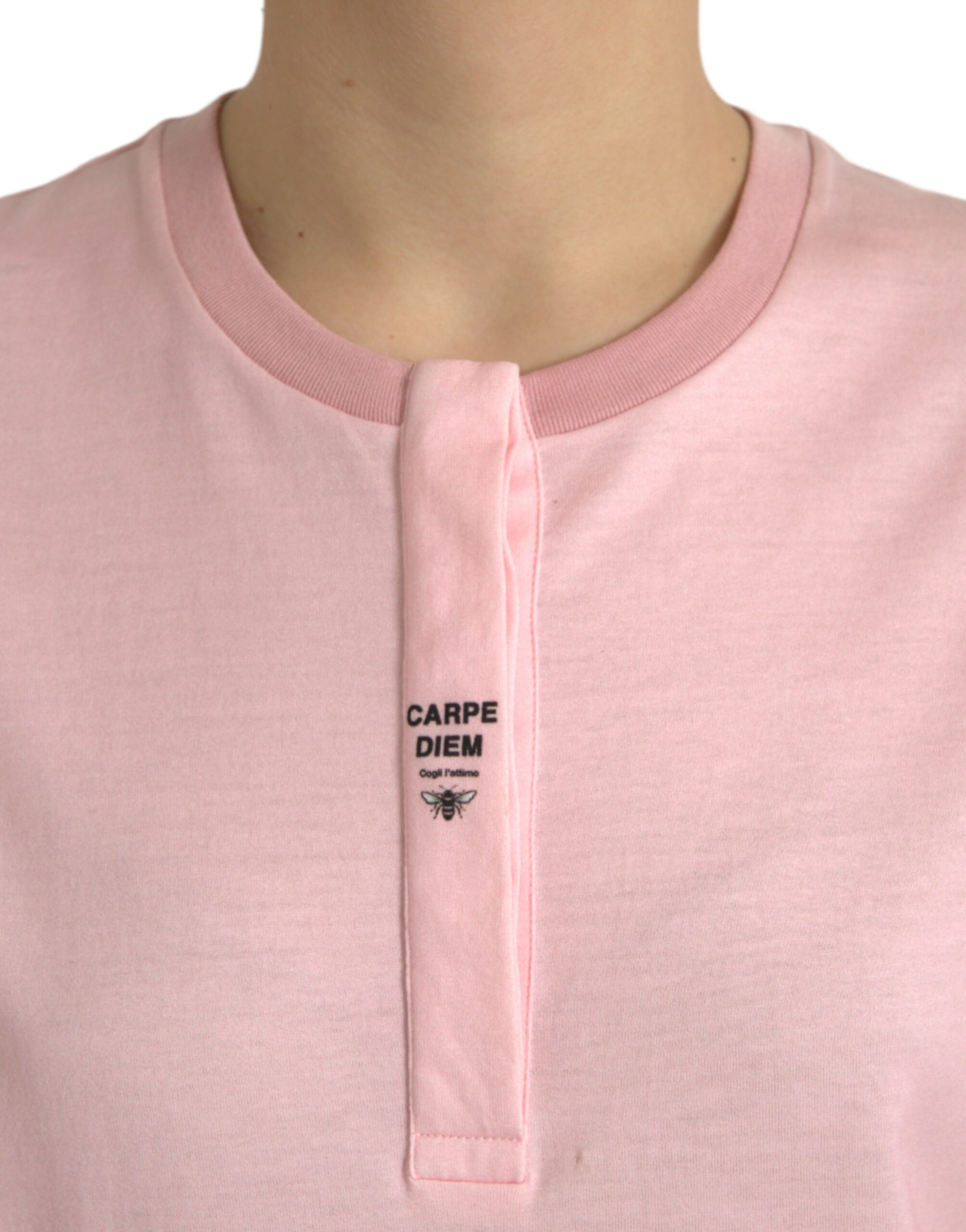 Dolce & Gabbana Pink Floral Print Cotton Short Sleeves T-shirt - Image 4