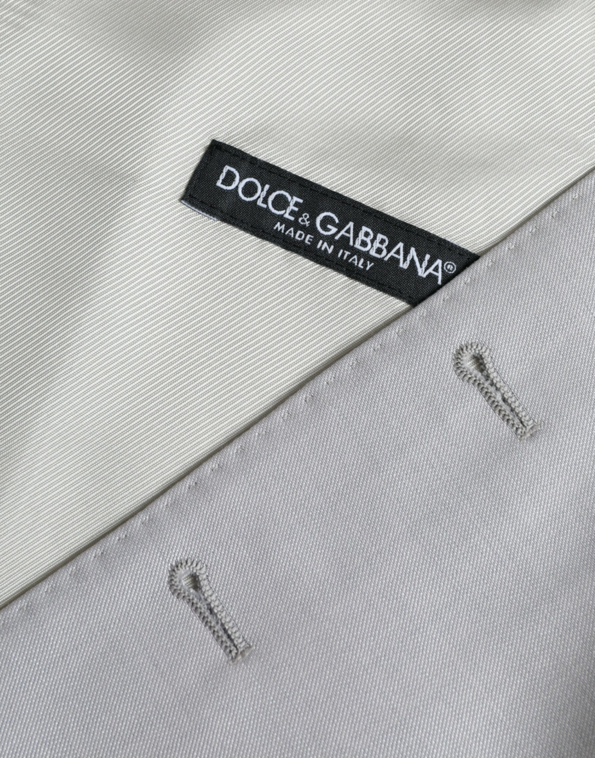 Dolce & Gabbana Light Gray Wool Formal Dress Waistcoat Vest - Image 7