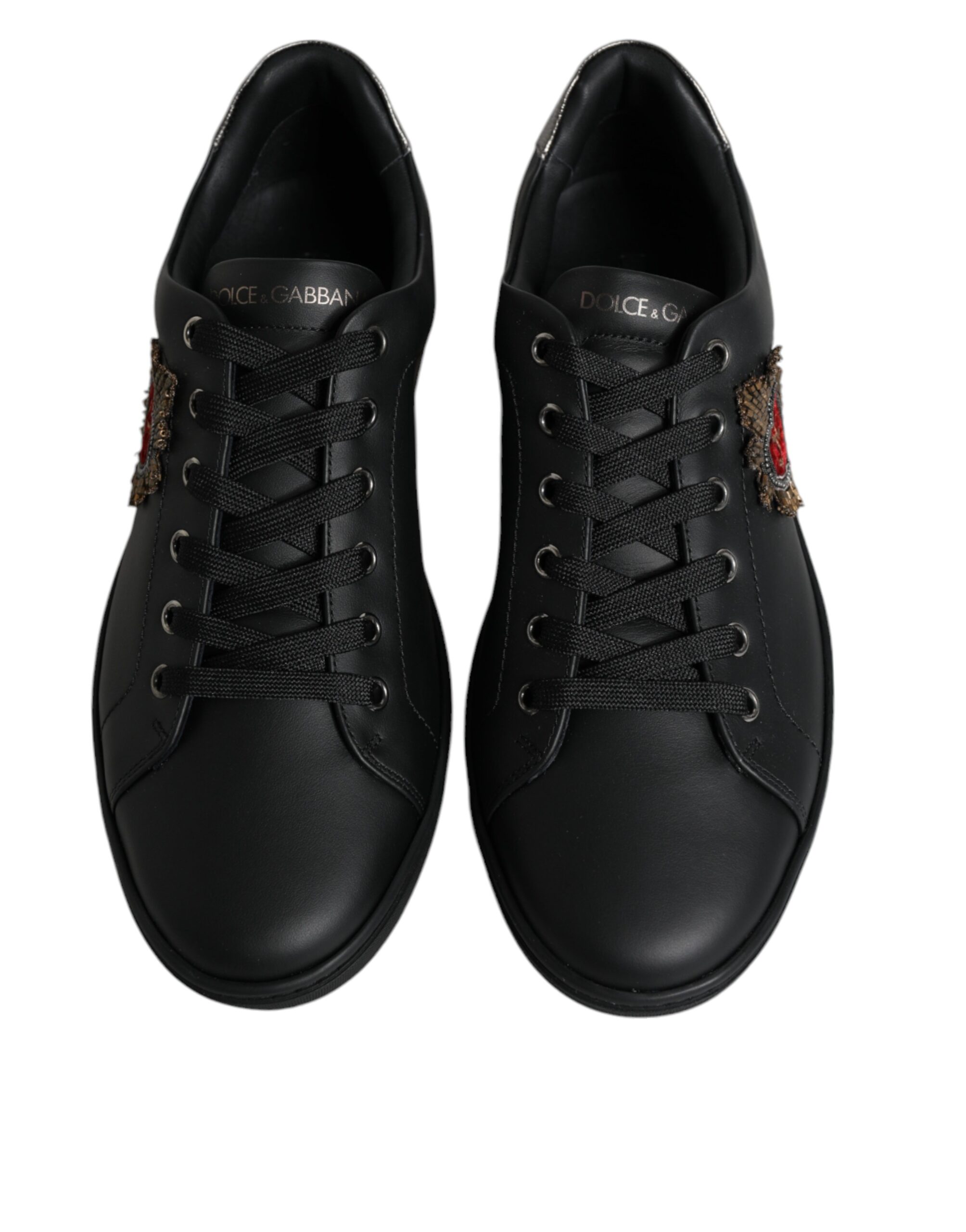 Dolce & Gabbana Black London Sacred Heart Men Sneakers Shoes - Image 3