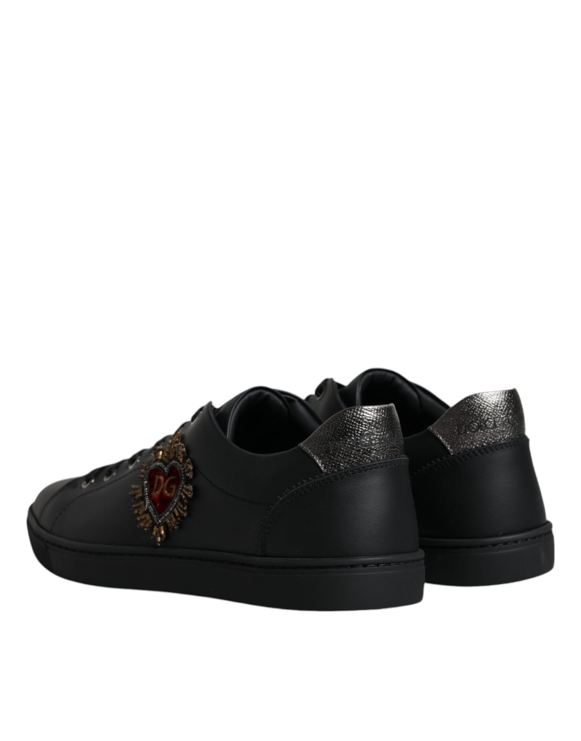 Dolce & Gabbana Black London Sacred Heart Men Sneakers Shoes - Image 5