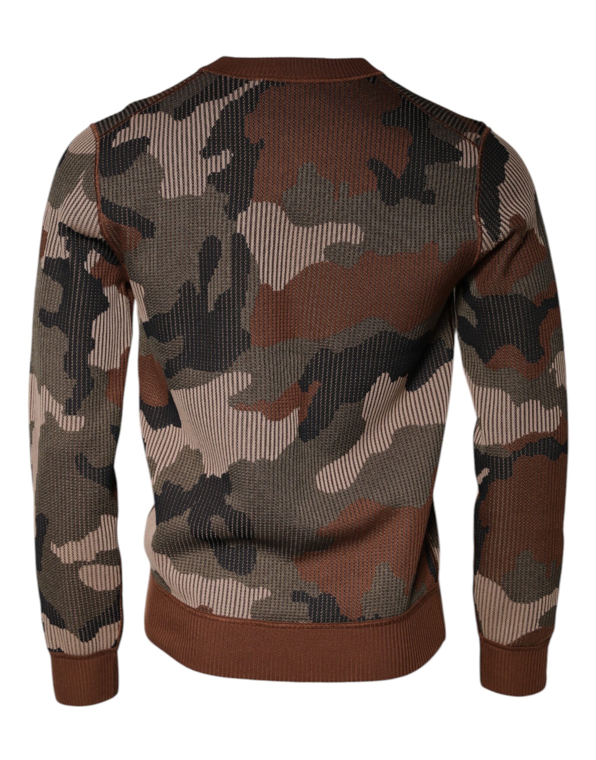 Dolce & Gabbana Multicolor Camouflage Men Pullover Sweater - Image 5