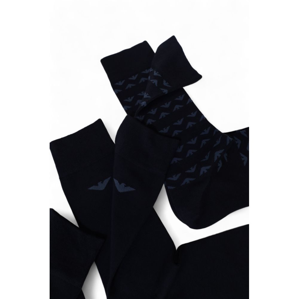 Emporio Armani Underwear Blue Cotton Sock - Image 4
