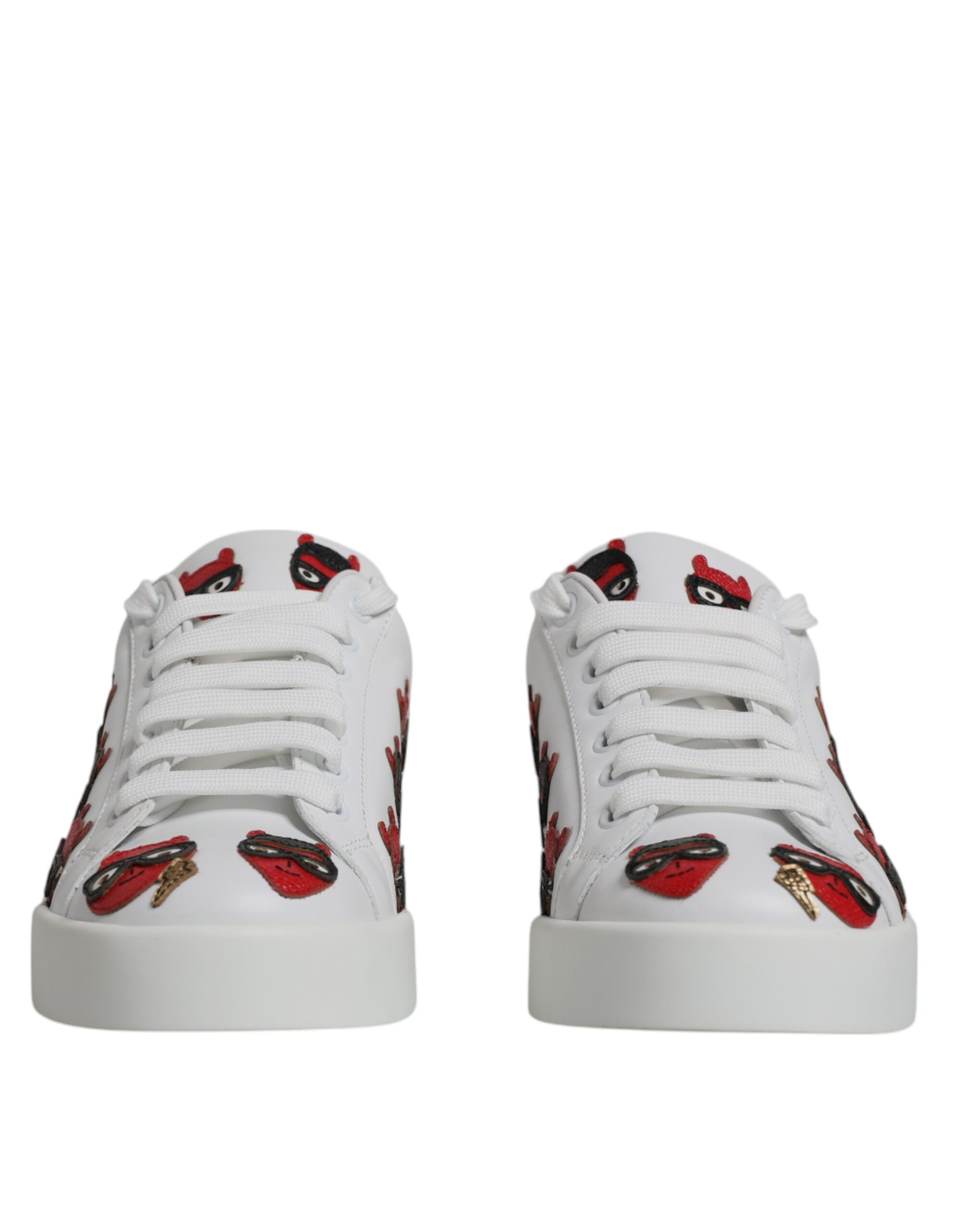 Dolce & Gabbana White Devil Face Portofino Sneakers Shoes - Image 2