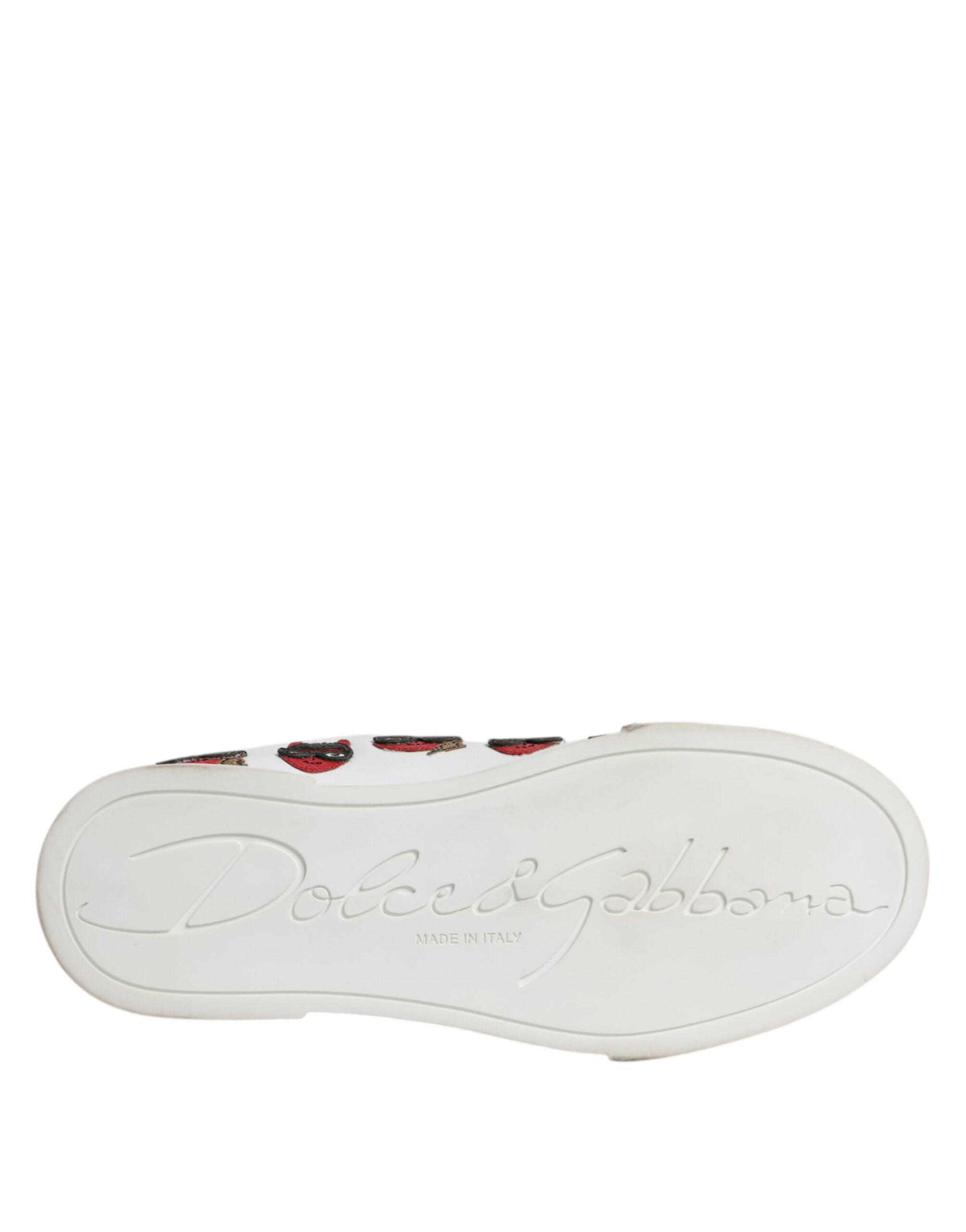 Dolce & Gabbana White Devil Face Portofino Sneakers Shoes - Image 8