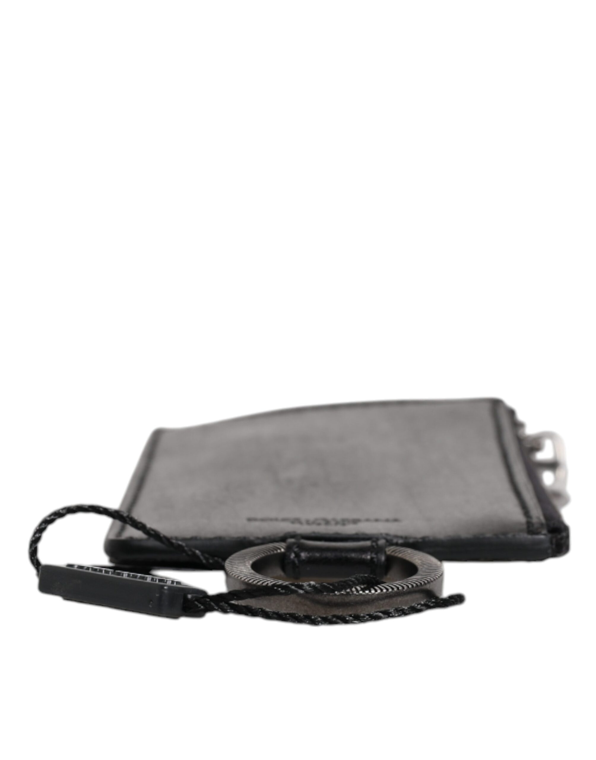 Dolce & Gabbana Black Horse Leather Lanyard Logo Card Holder Wallet - Image 5