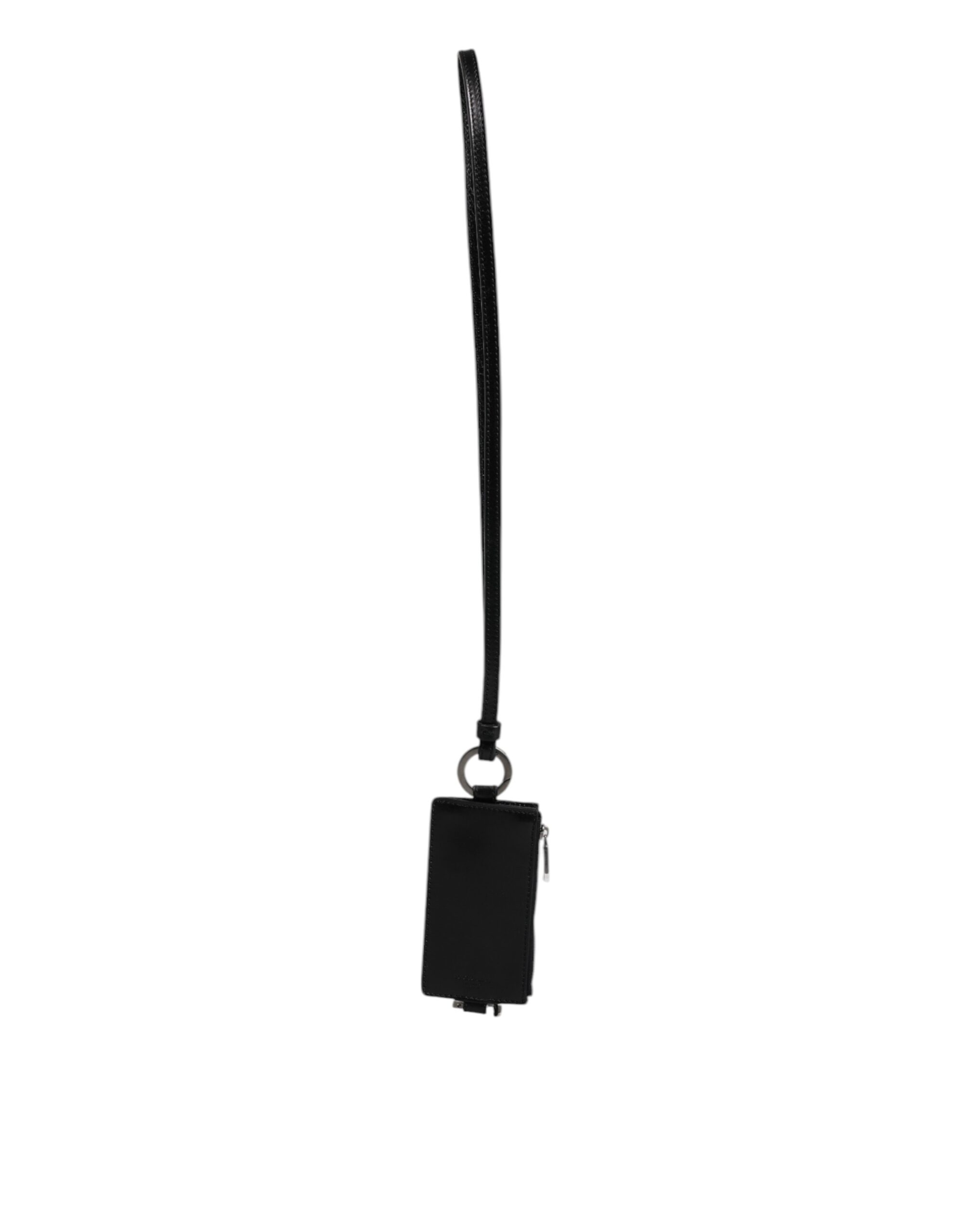 Dolce & Gabbana Black Horse Leather Lanyard Logo Card Holder Wallet - Image 6