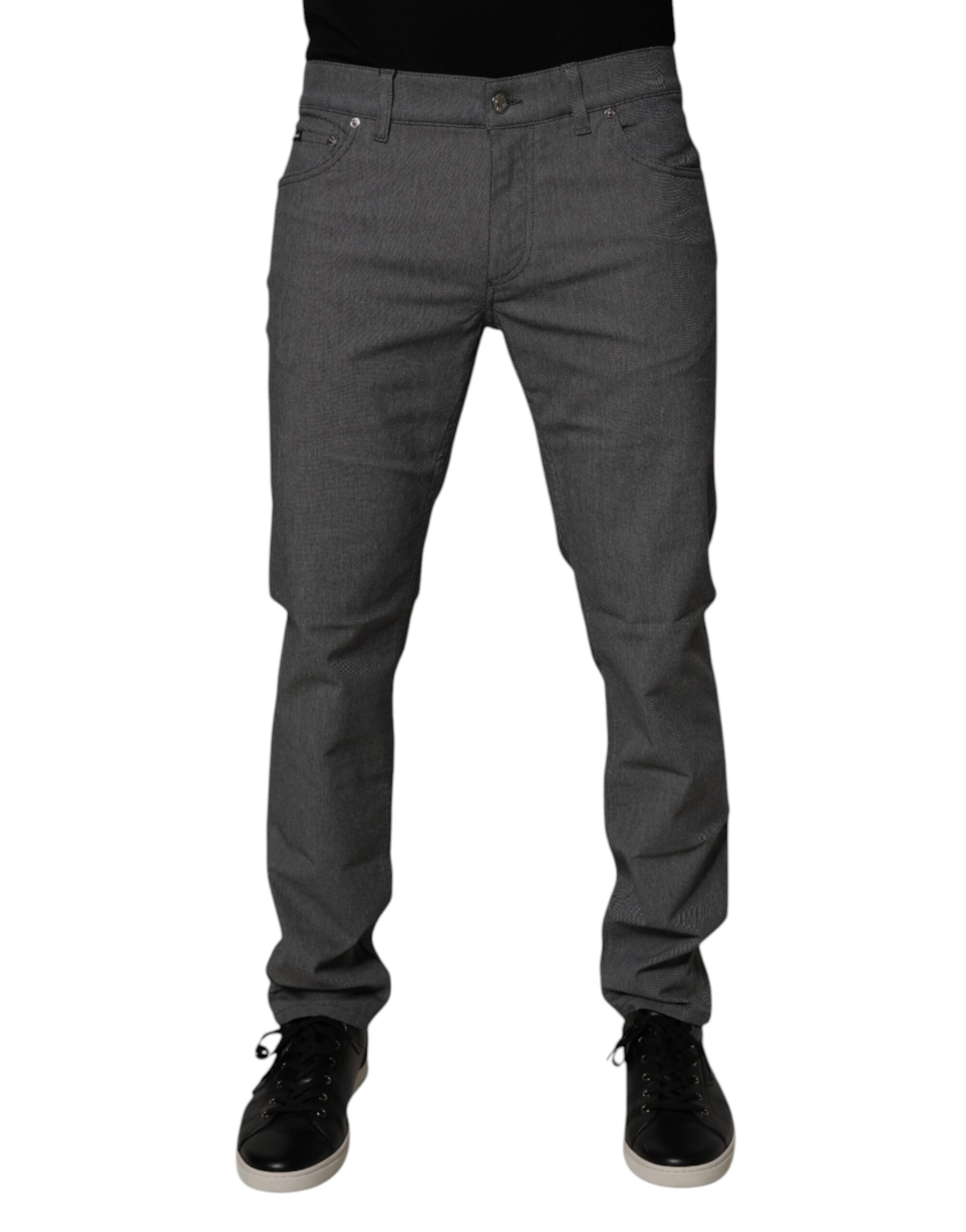 Dolce & Gabbana Gray Cotton Stretch Skinny Denim Jeans - Image 2