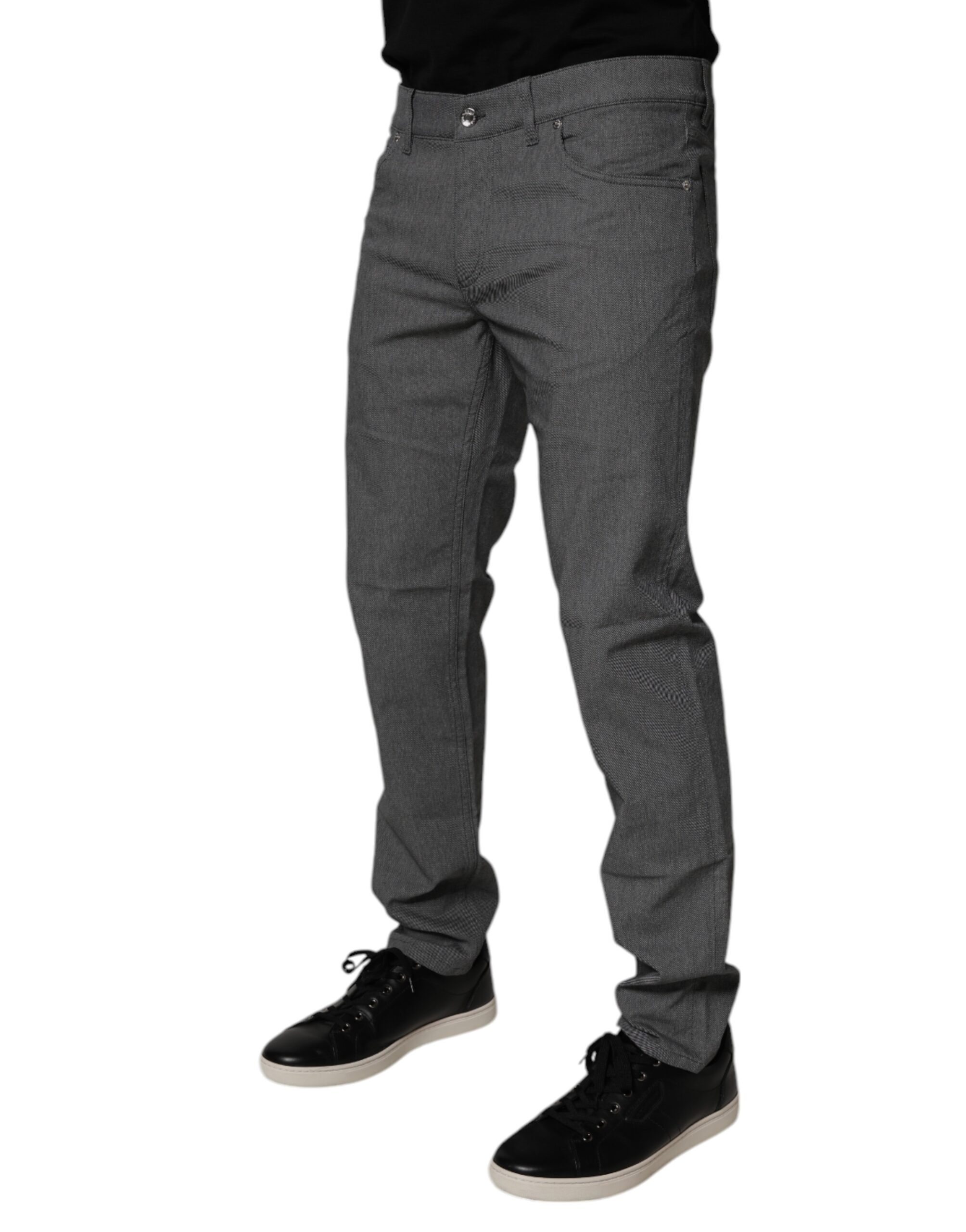 Dolce & Gabbana Gray Cotton Stretch Skinny Denim Jeans - Image 3