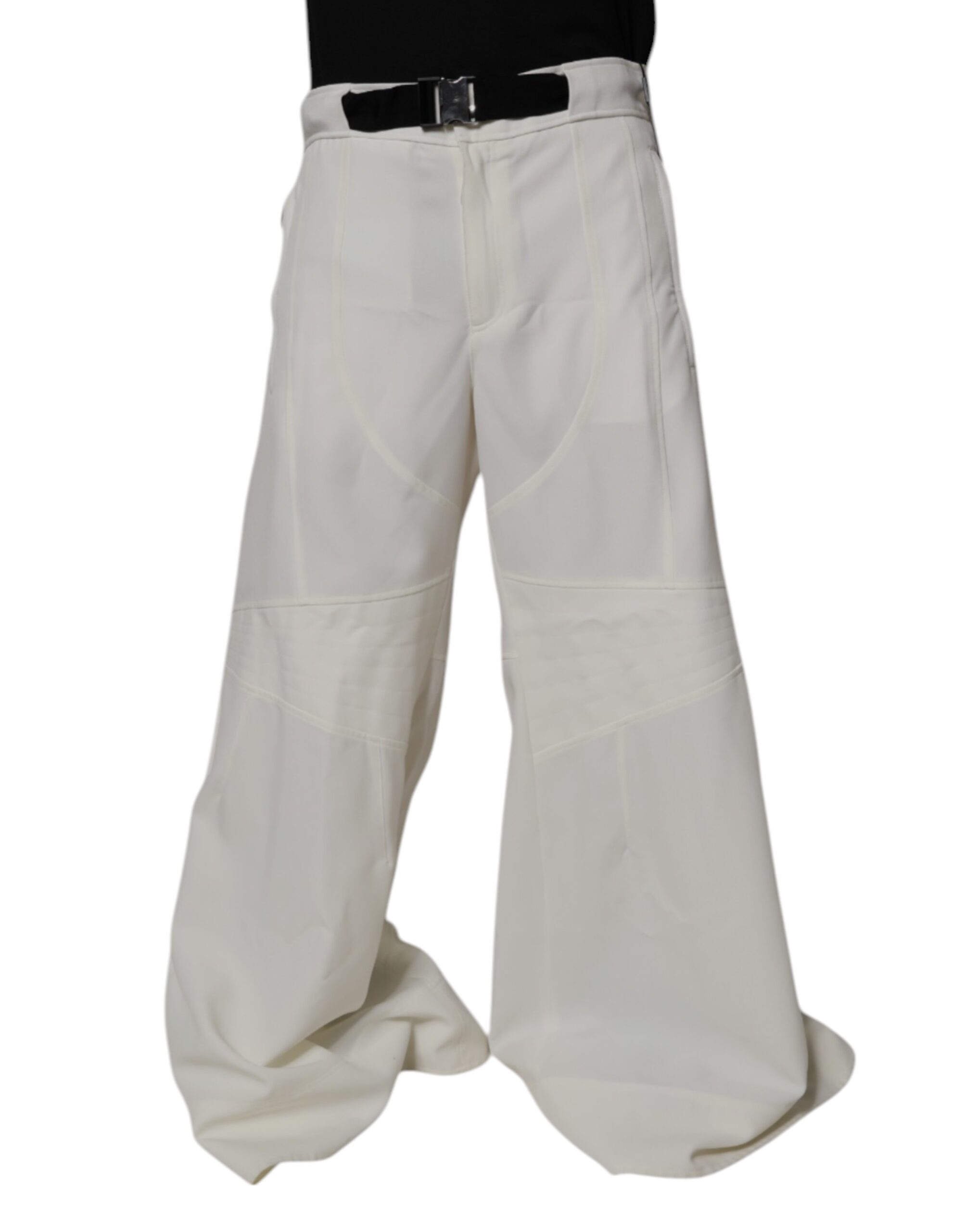 Dolce & Gabbana White Mid Waist Wide Leg Pants - Image 2