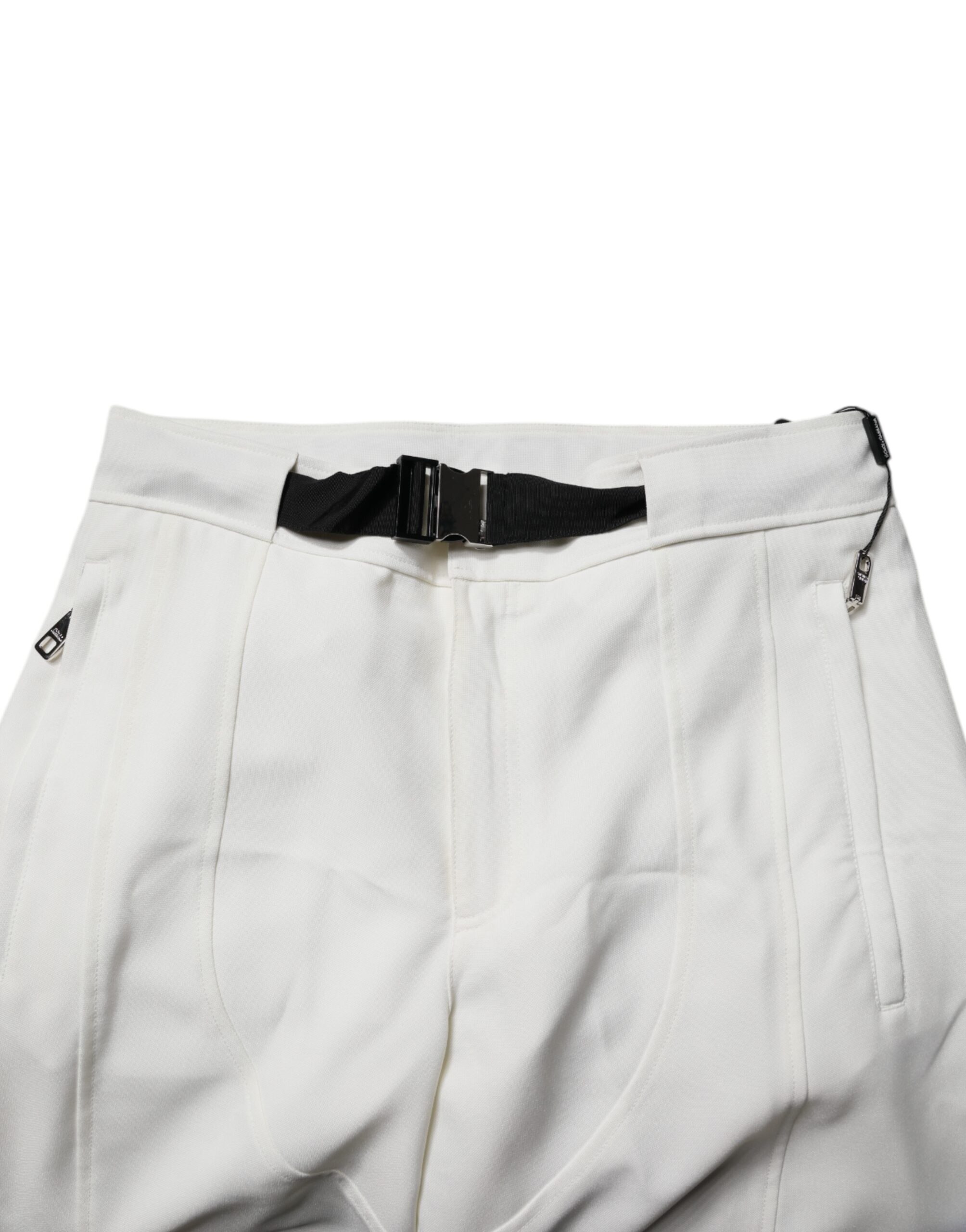 Dolce & Gabbana White Mid Waist Wide Leg Pants - Image 5