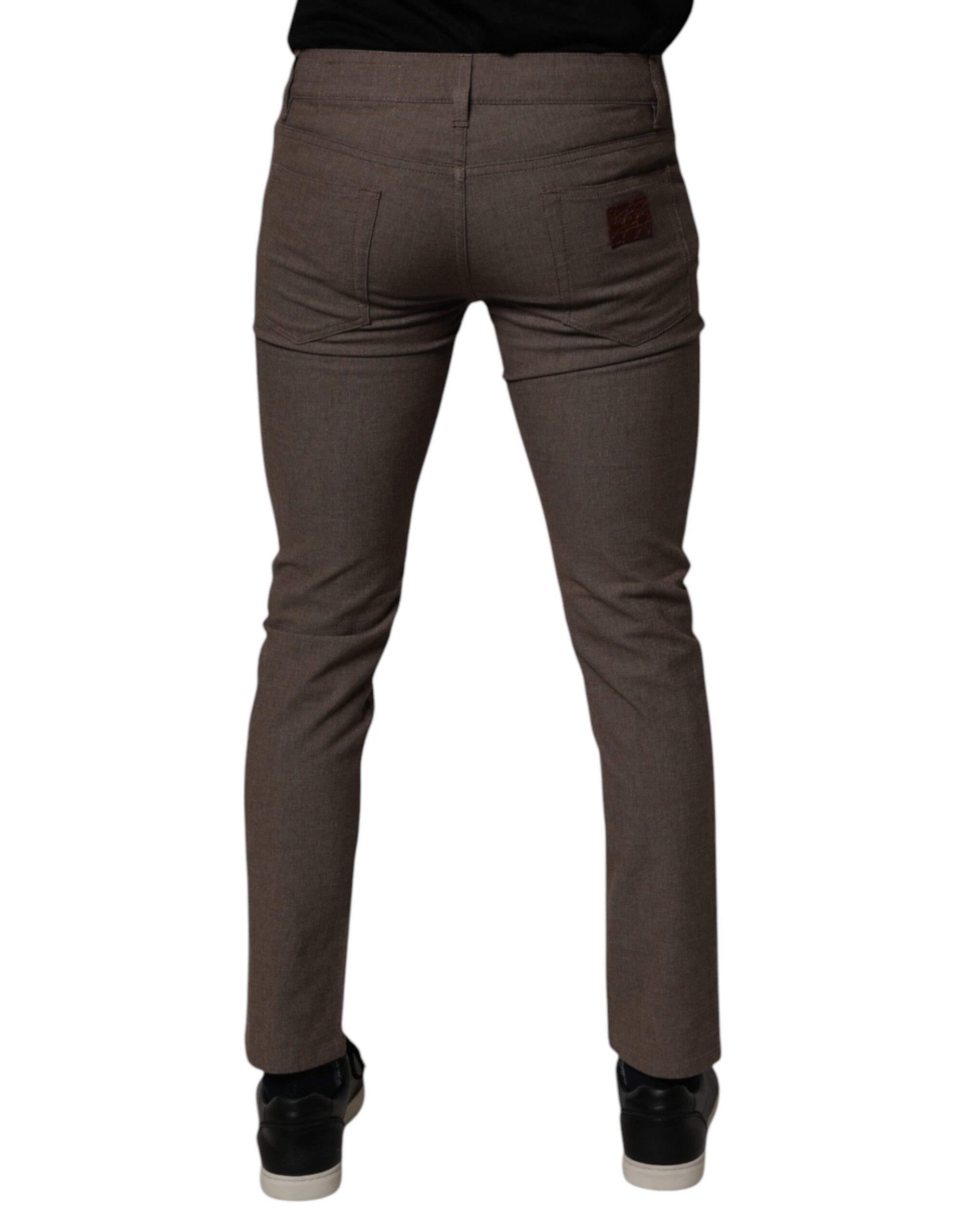 Dolce & Gabbana Brown Cotton Stretch Chino Pants - Image 4