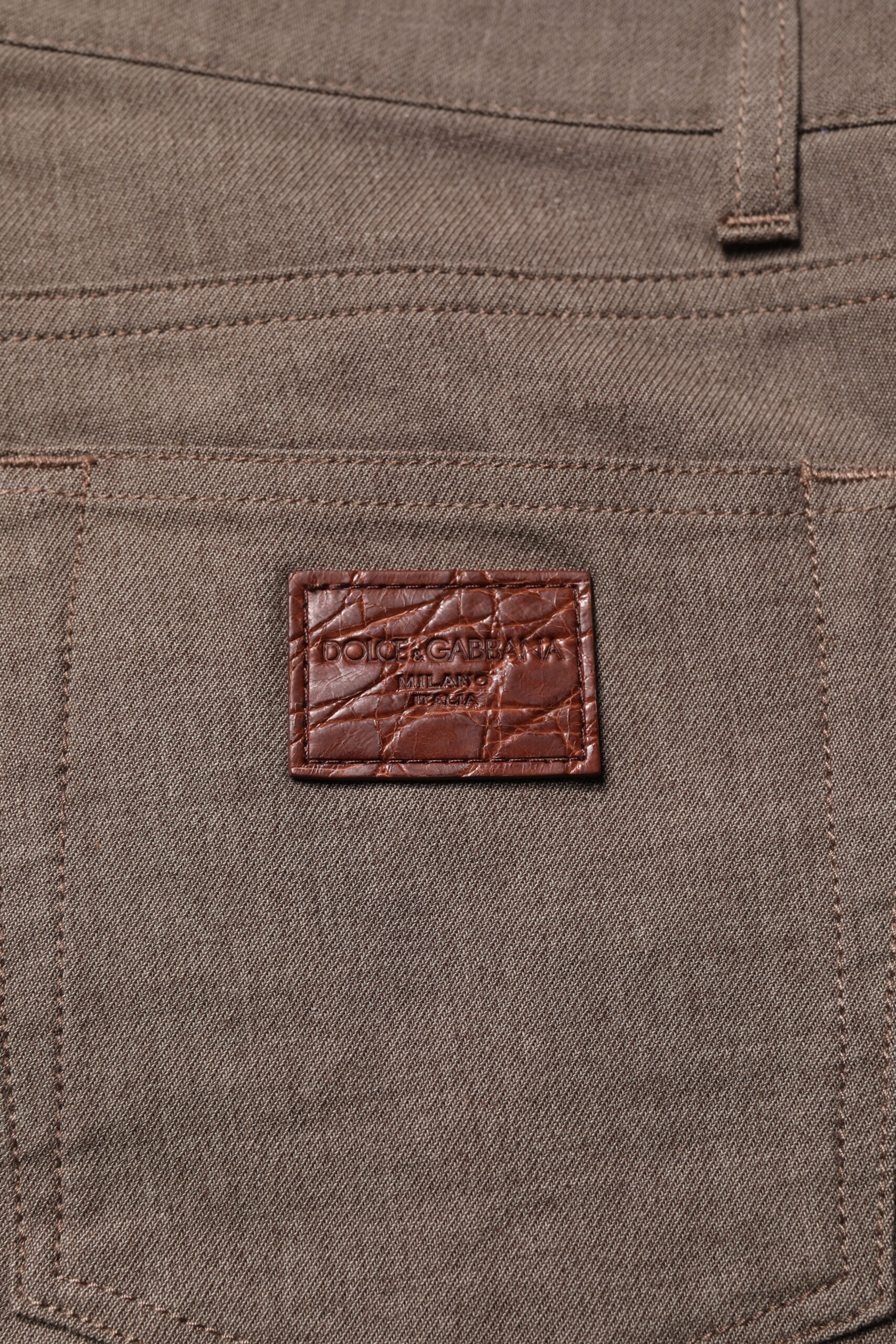 Dolce & Gabbana Brown Cotton Stretch Chino Pants - Image 6