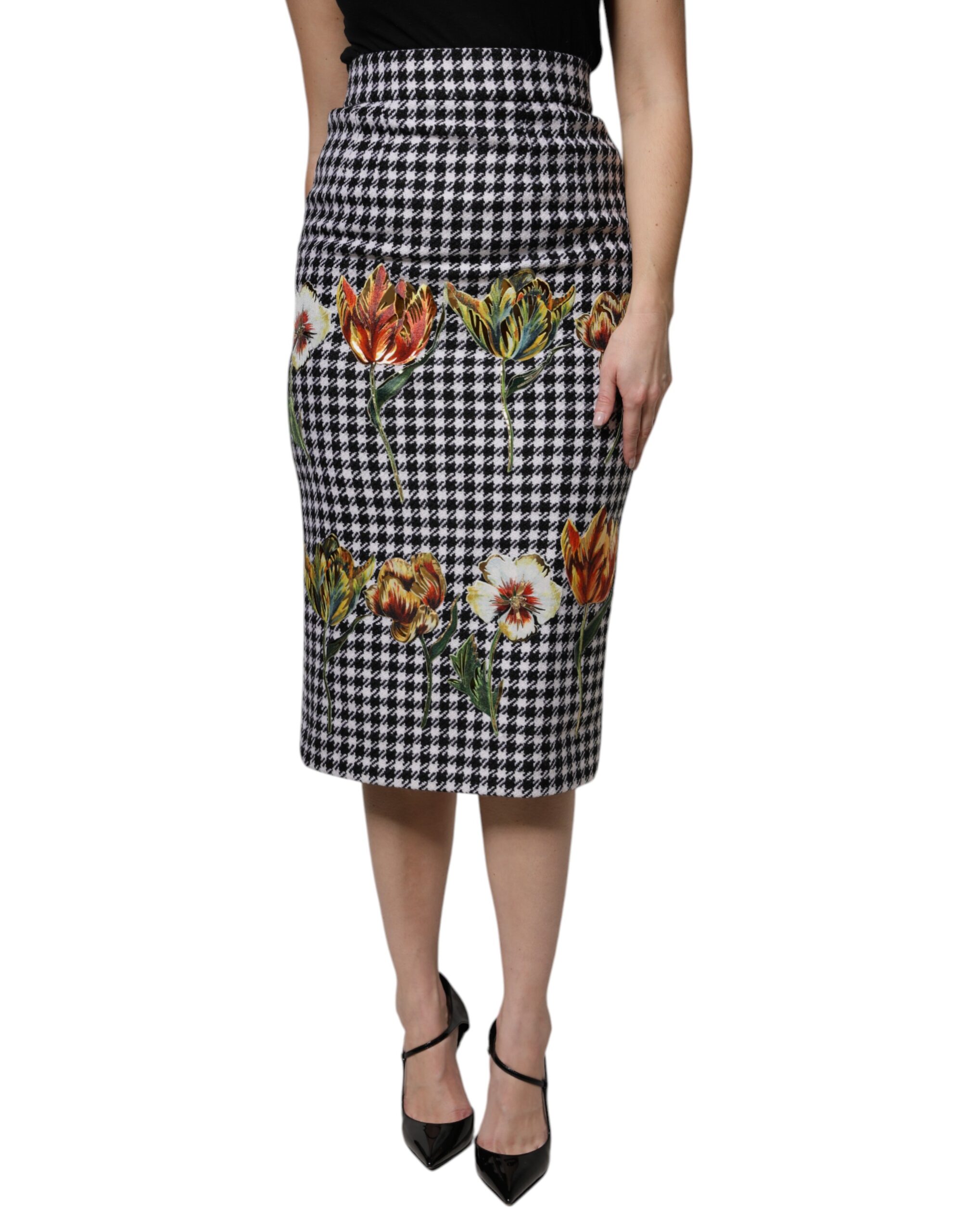 Dolce & Gabbana Multicolor Floral Print High Waist Pencil Cut Skirt - Image 2