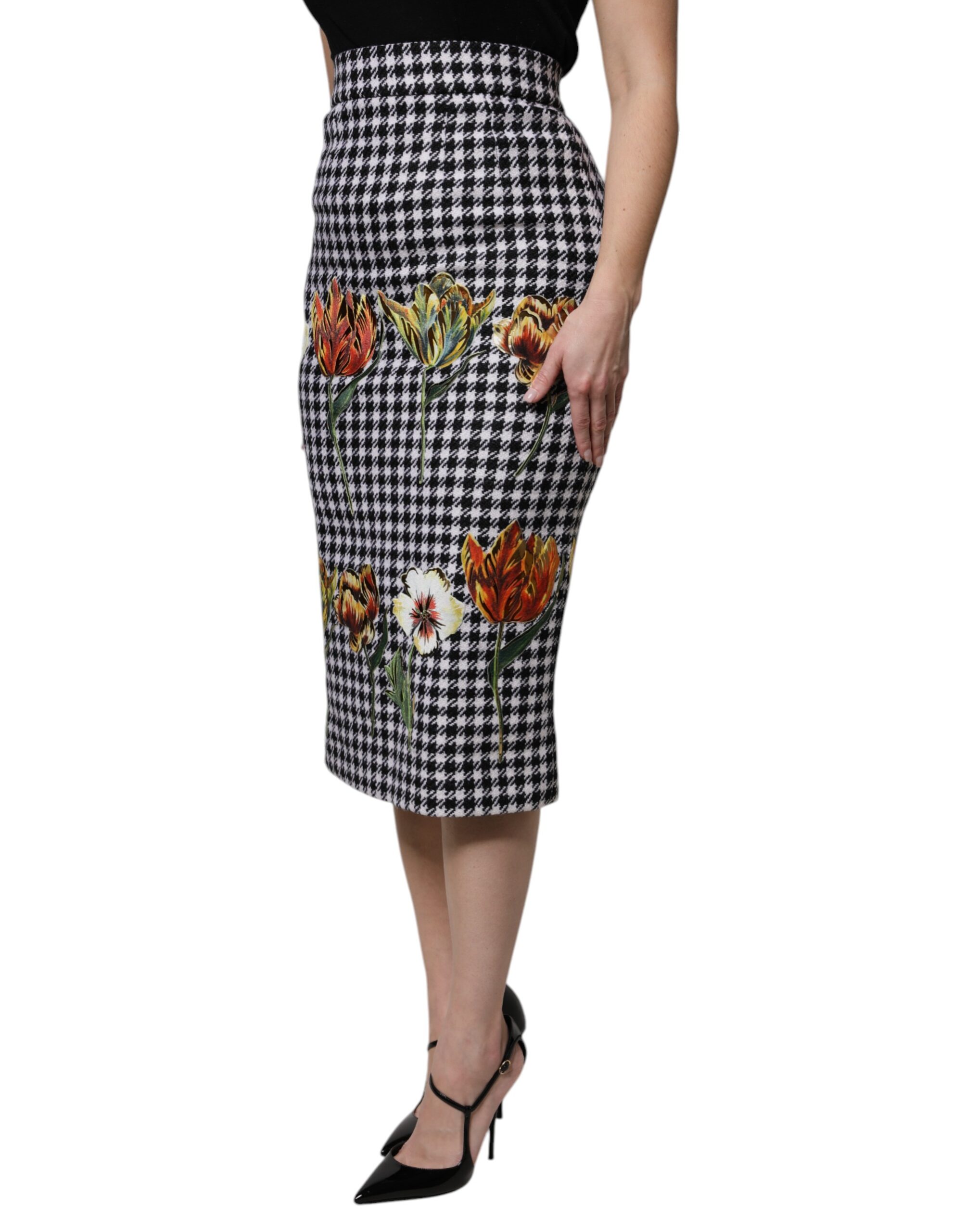 Dolce & Gabbana Multicolor Floral Print High Waist Pencil Cut Skirt - Image 3