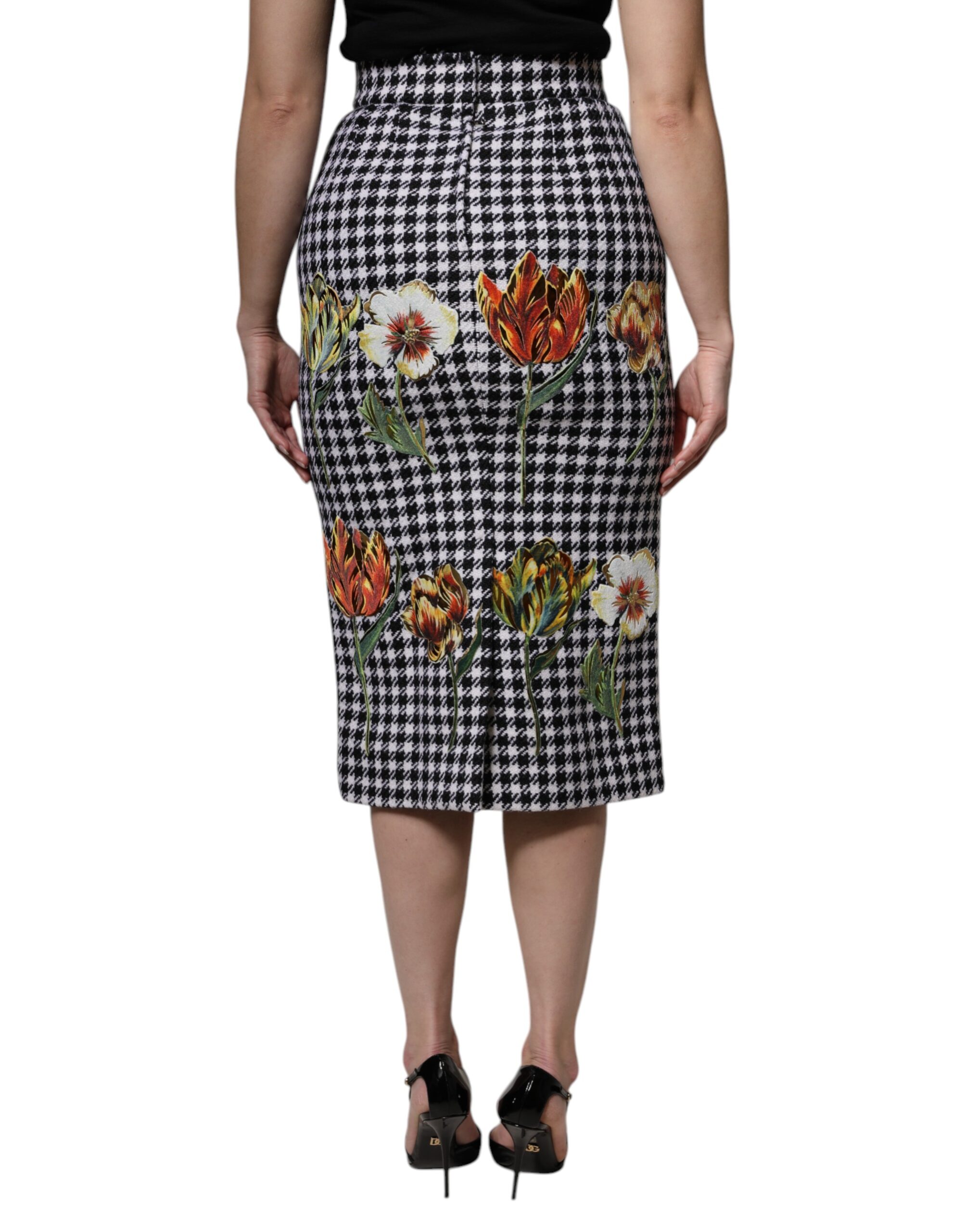 Dolce & Gabbana Multicolor Floral Print High Waist Pencil Cut Skirt - Image 4