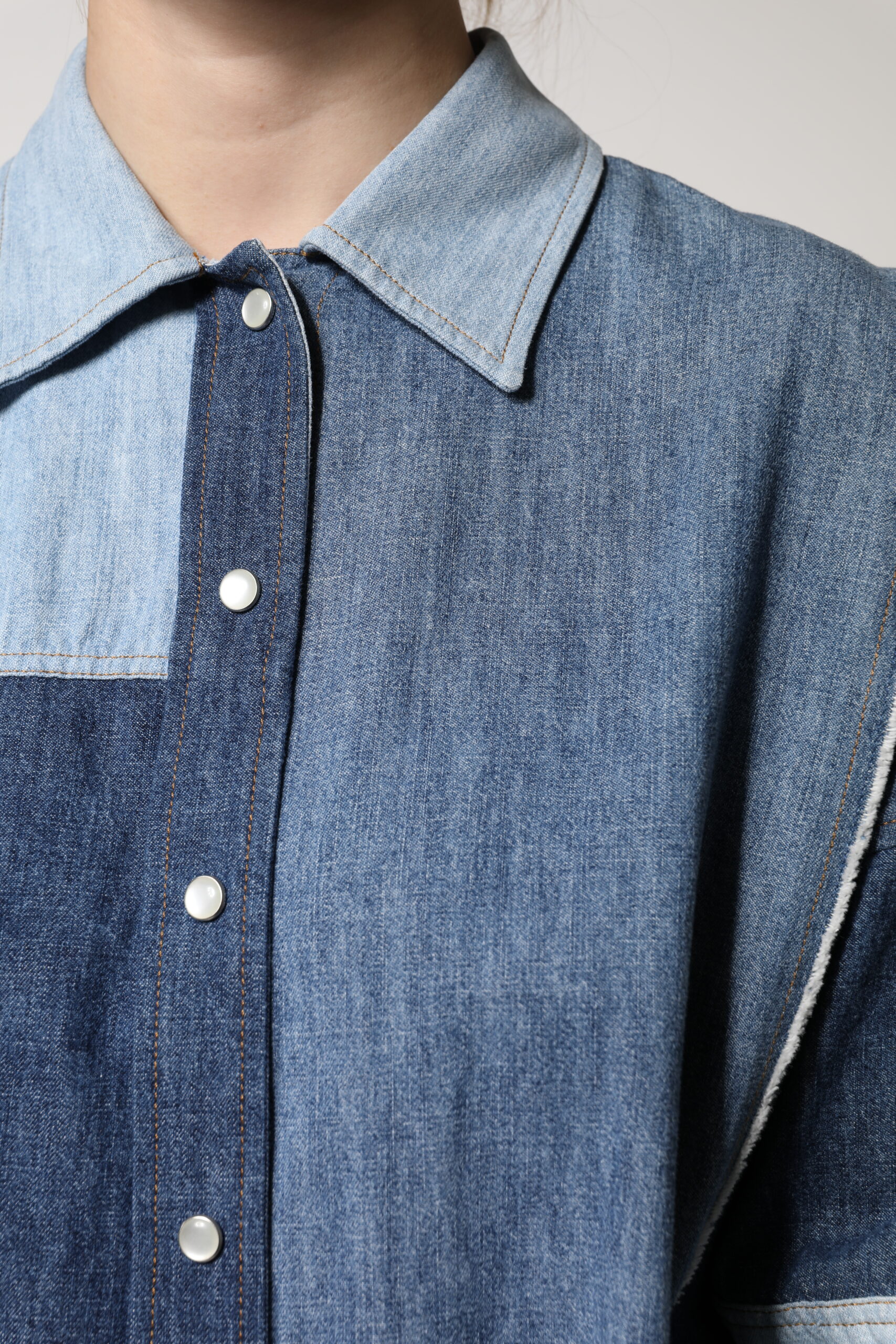 Dolce & Gabbana Blue Cotton Button Up Collared Long Sleeve Top - Image 5