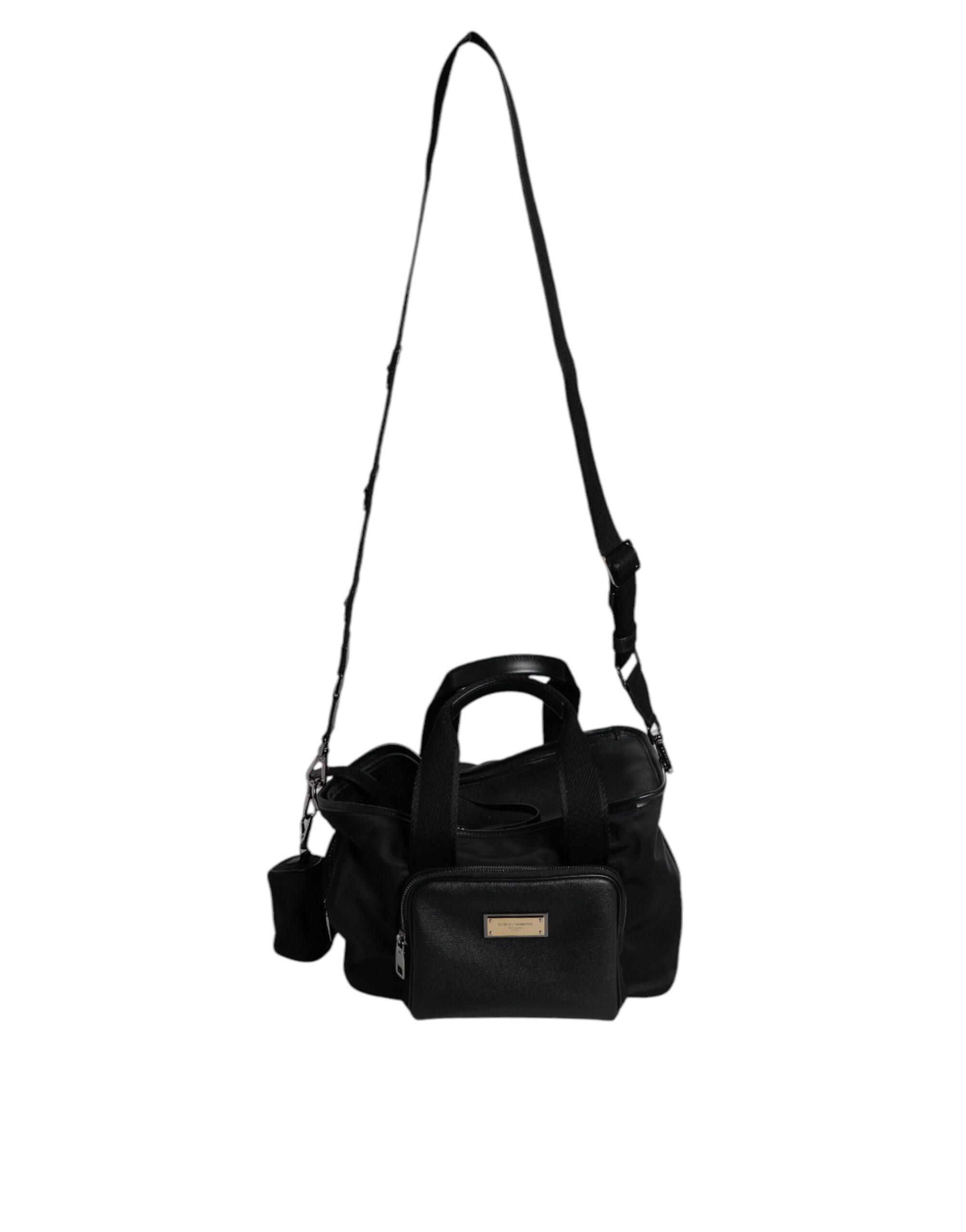 Dolce & Gabbana Black Shoulder Strap Pet Carry Logo Plaque Bag - Image 8