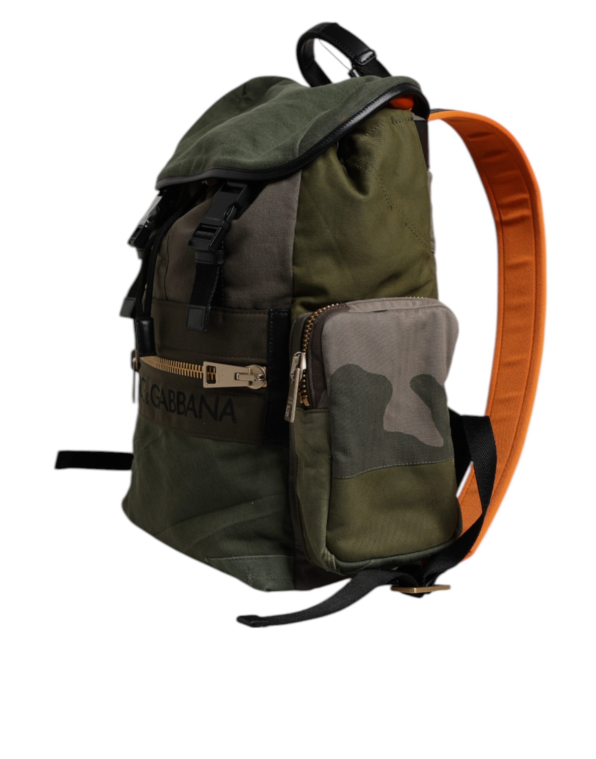 Dolce & Gabbana Military Green Patchwork Travel Backpack Bag - Image 2