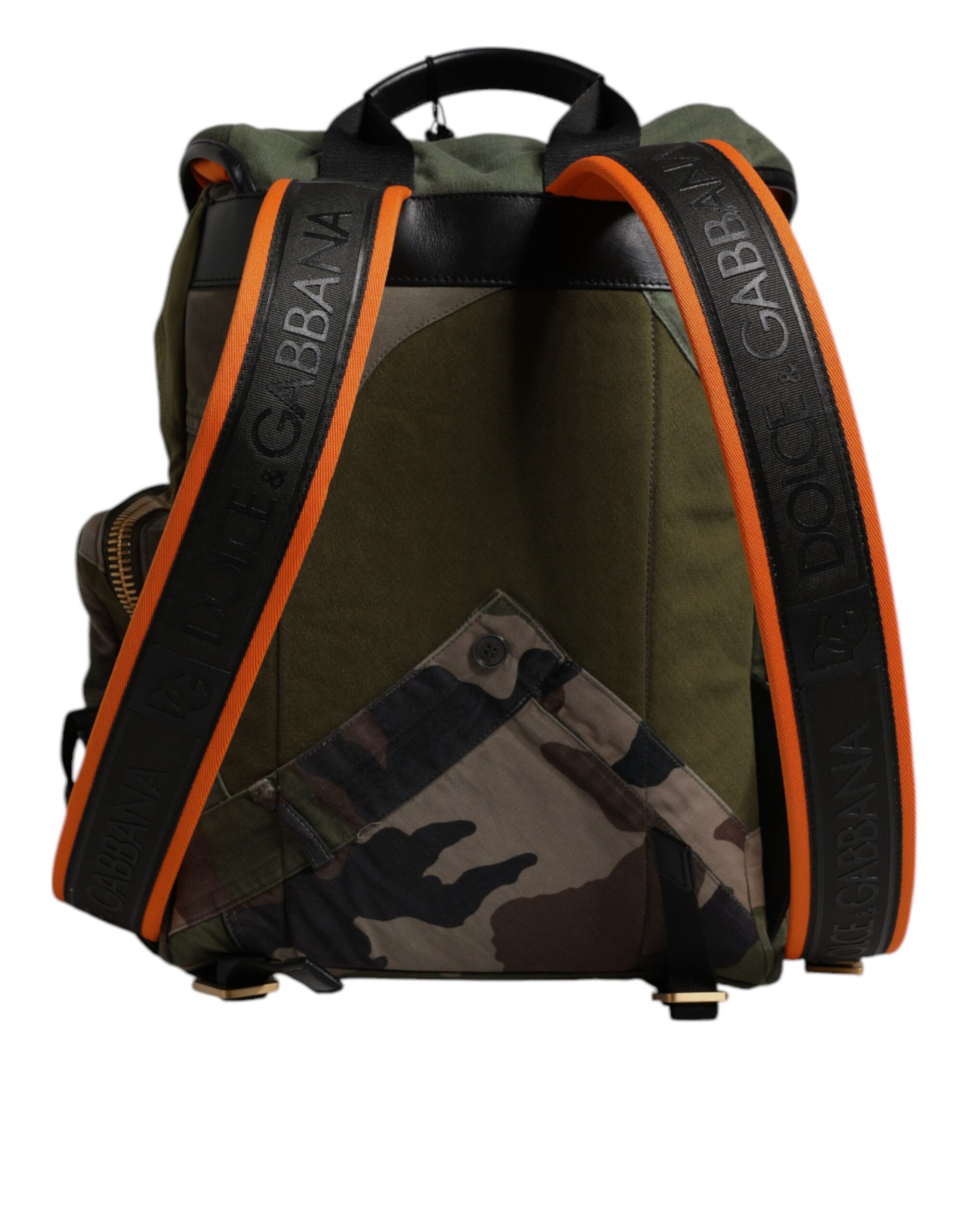 Dolce & Gabbana Military Green Patchwork Travel Backpack Bag - Image 3