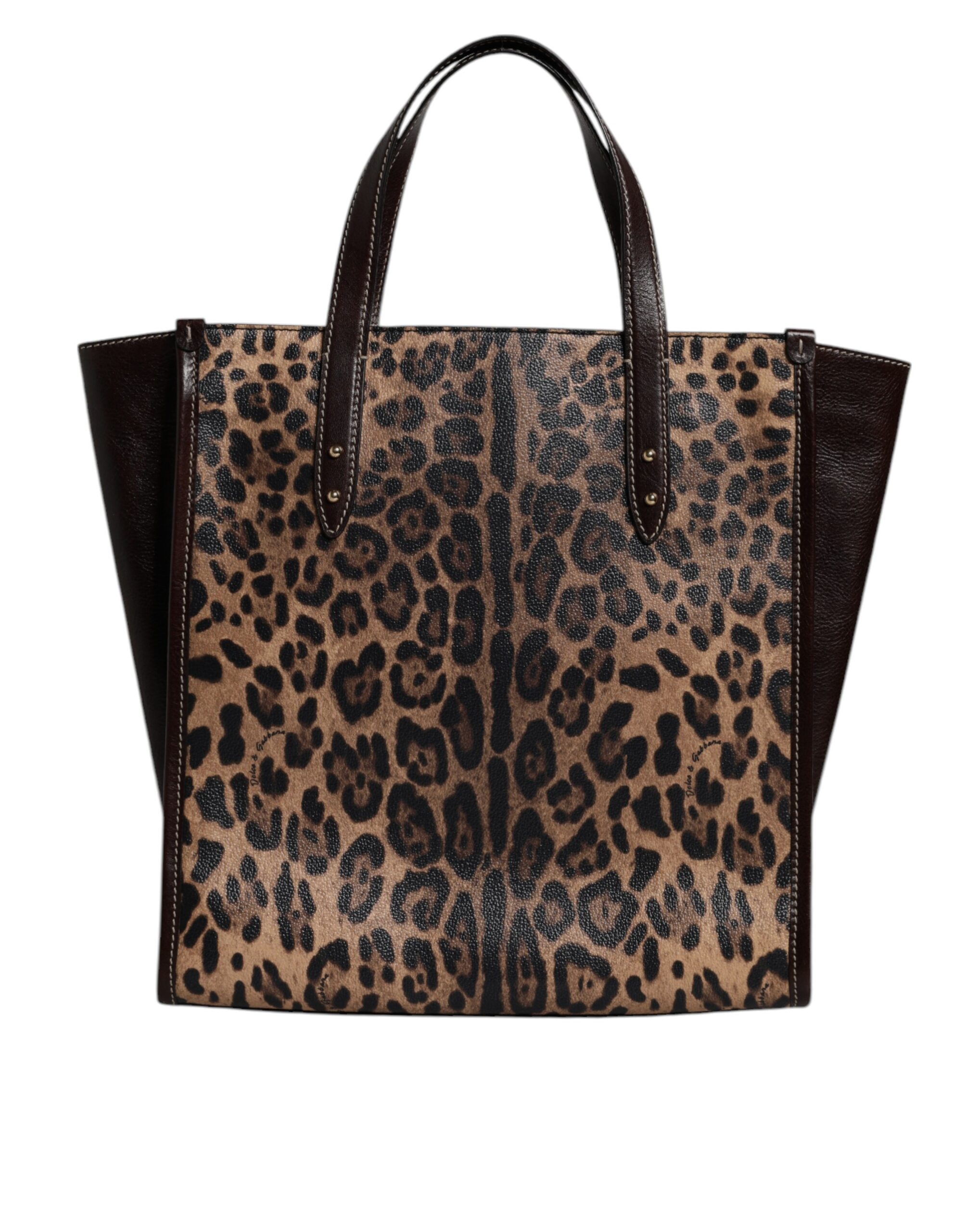Dolce & Gabbana Brown Leopard Leather Shoulder Strap Tote Bag - Image 4