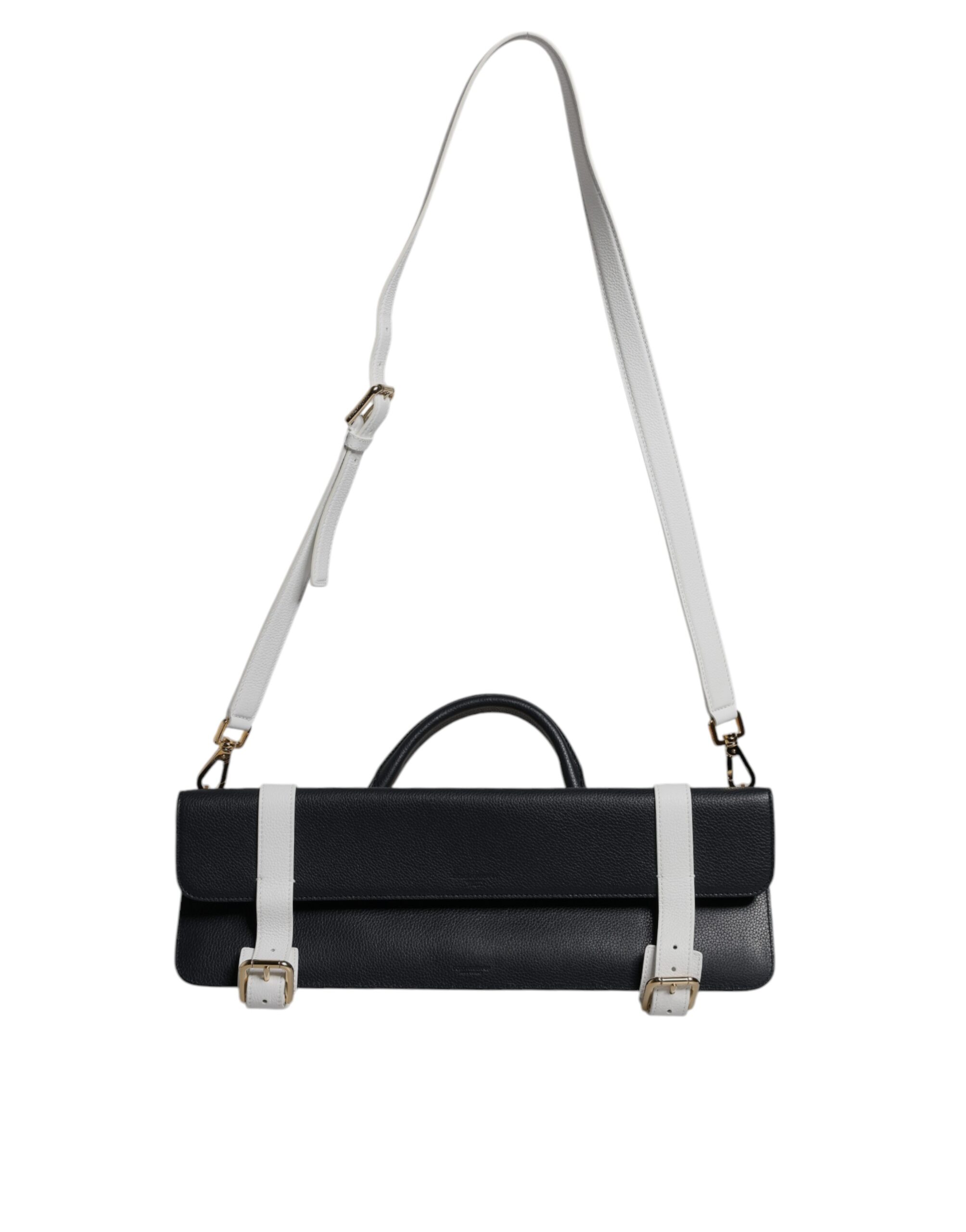 Dolce & Gabbana Blue White Calfskin Leather Crossbody Shoulder Bag - Image 2