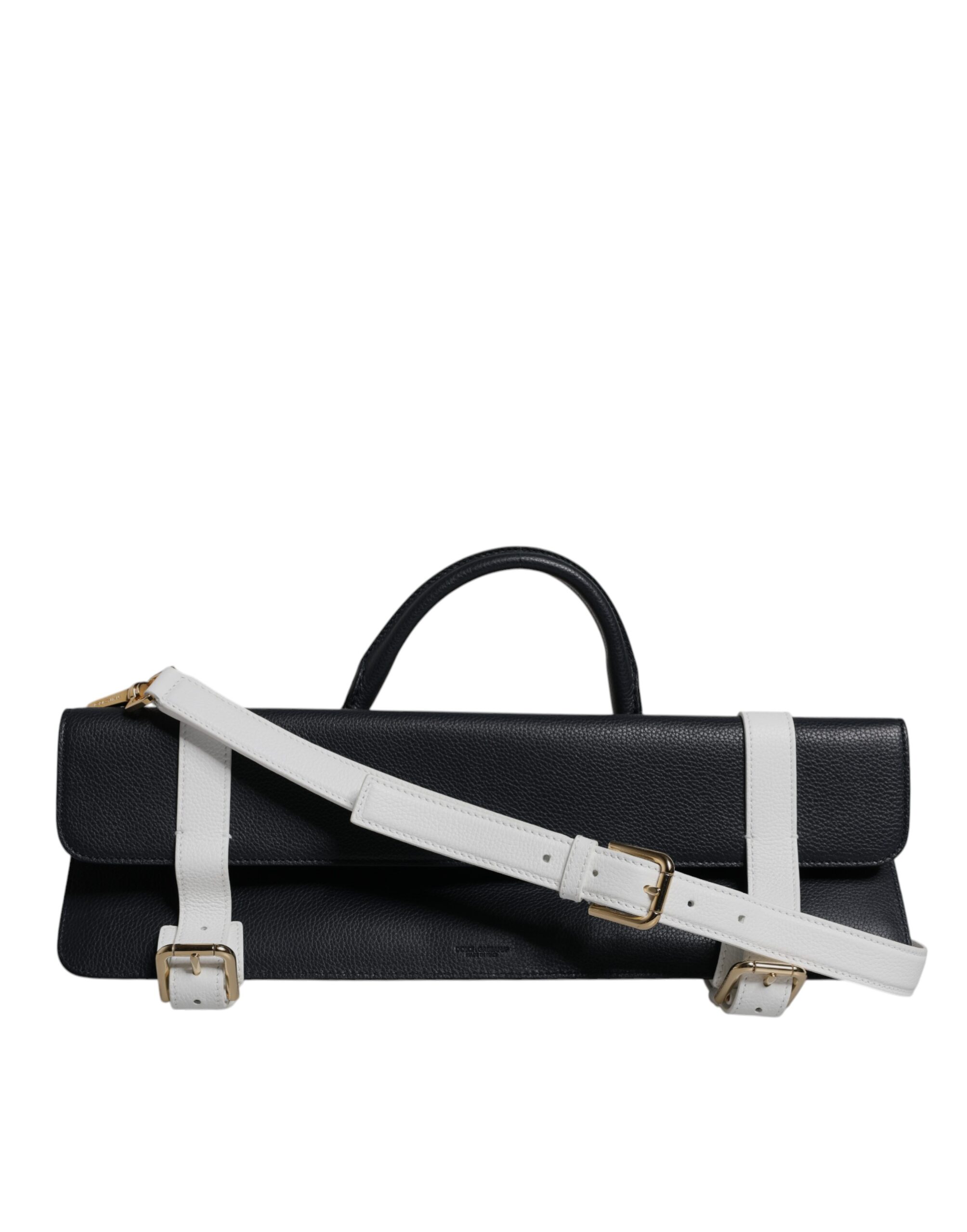 Dolce & Gabbana Blue White Calfskin Leather Crossbody Shoulder Bag - Image 3