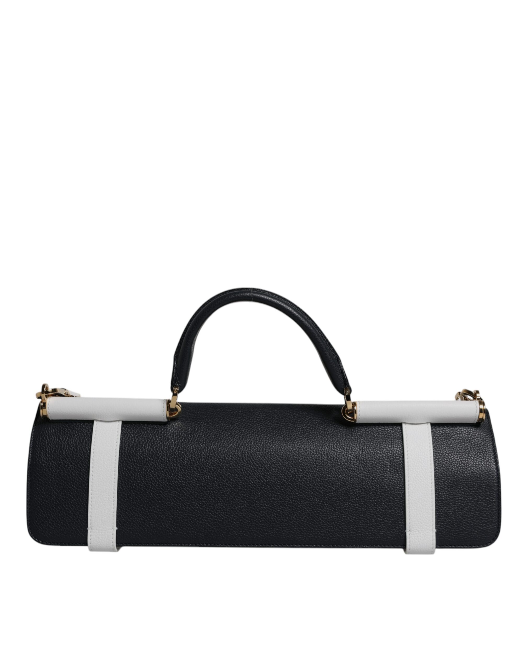 Dolce & Gabbana Blue White Calfskin Leather Crossbody Shoulder Bag - Image 4