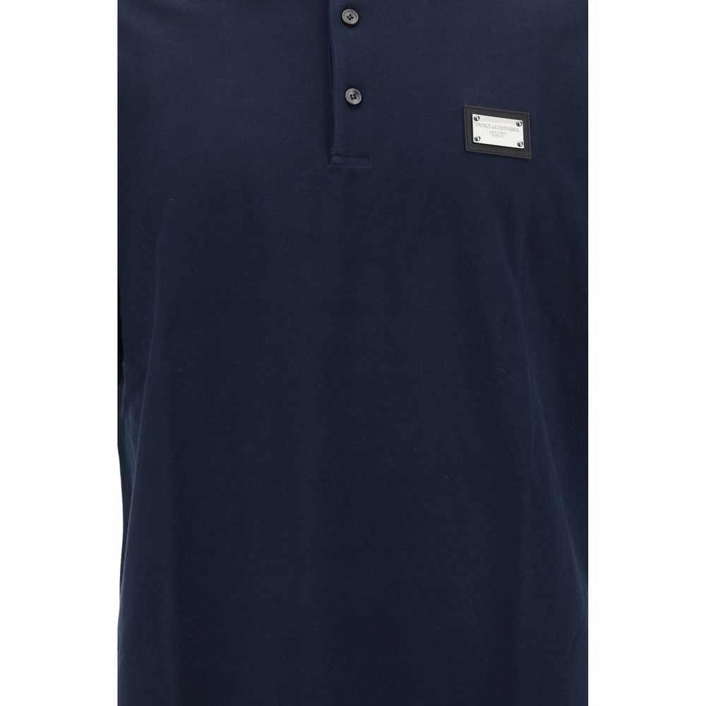 Dolce & Gabbana Blue Cotton Polo Shirt - Image 3