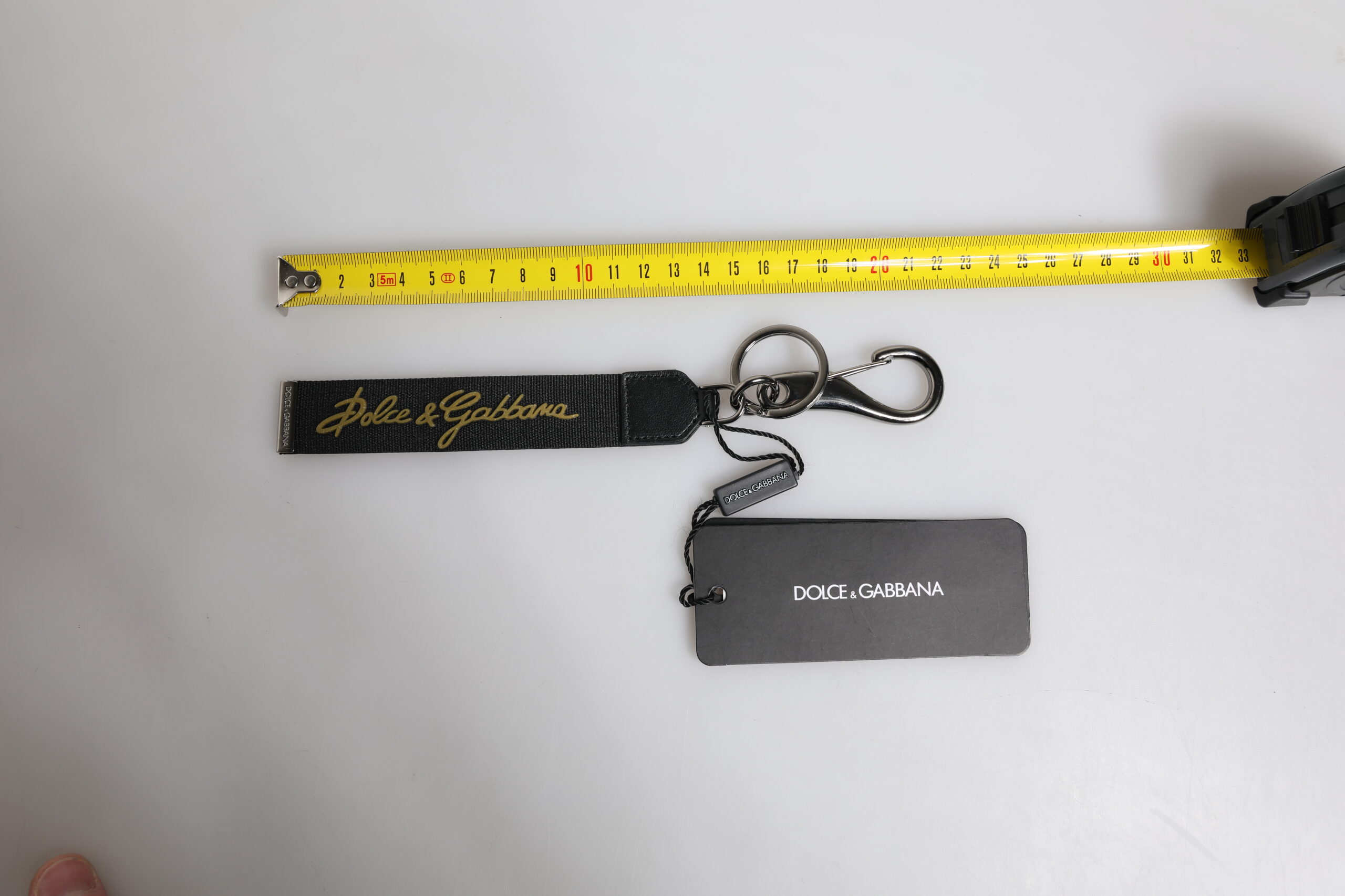 Dolce & Gabbana Black Logo Nylon Silver Brass Men Holder Keychain Keyring - Image 6