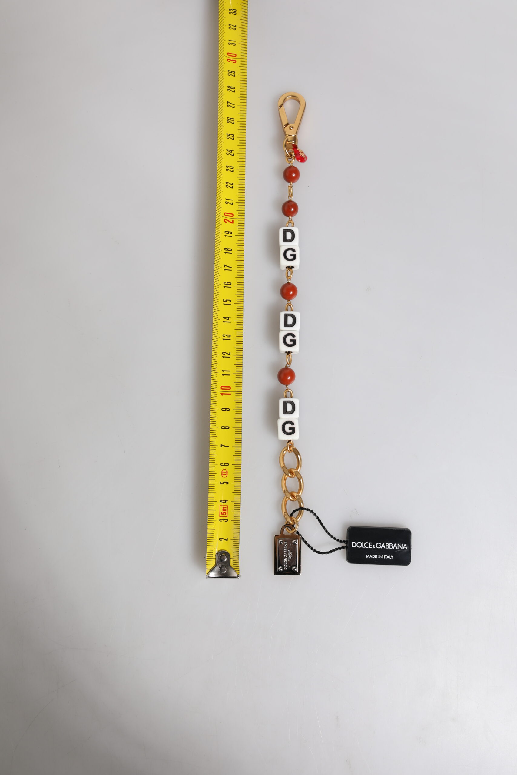 Dolce & Gabbana Multicolor Gold Tone Brass Chain DG Logo Dice Bracelet - Image 3