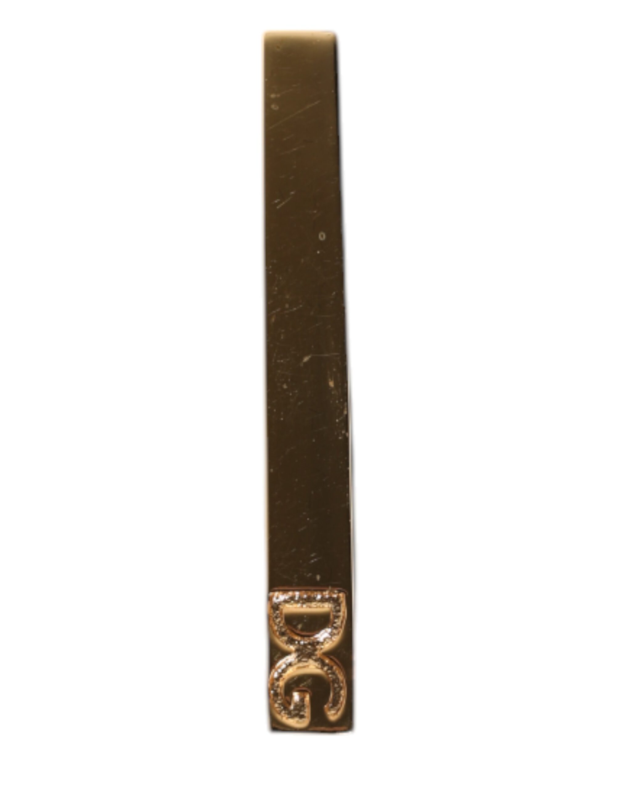 Dolce & Gabbana Gold Tone Brass Logo Branded Tie Clip Bar - Image 2