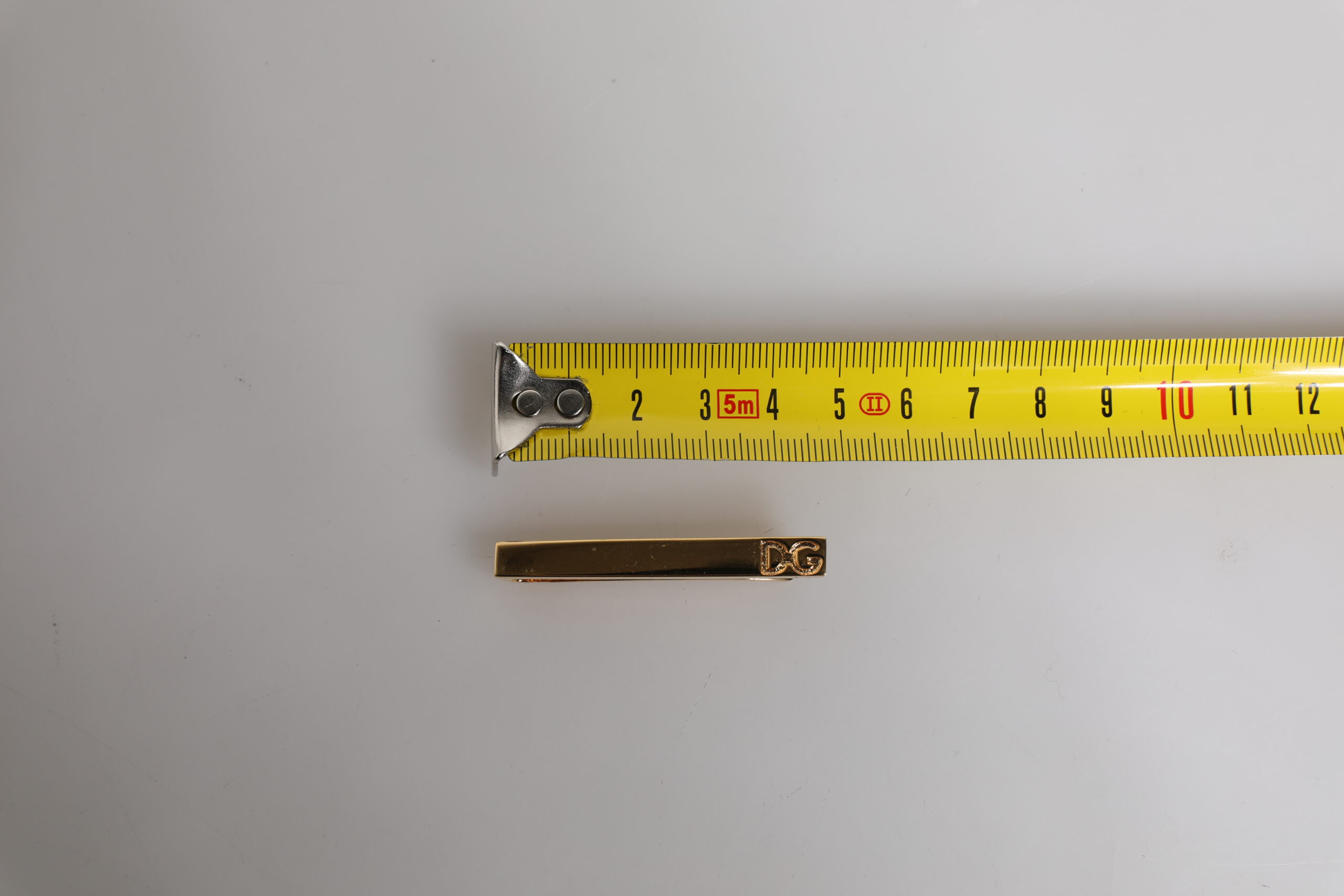 Dolce & Gabbana Gold Tone Brass Logo Branded Tie Clip Bar - Image 5
