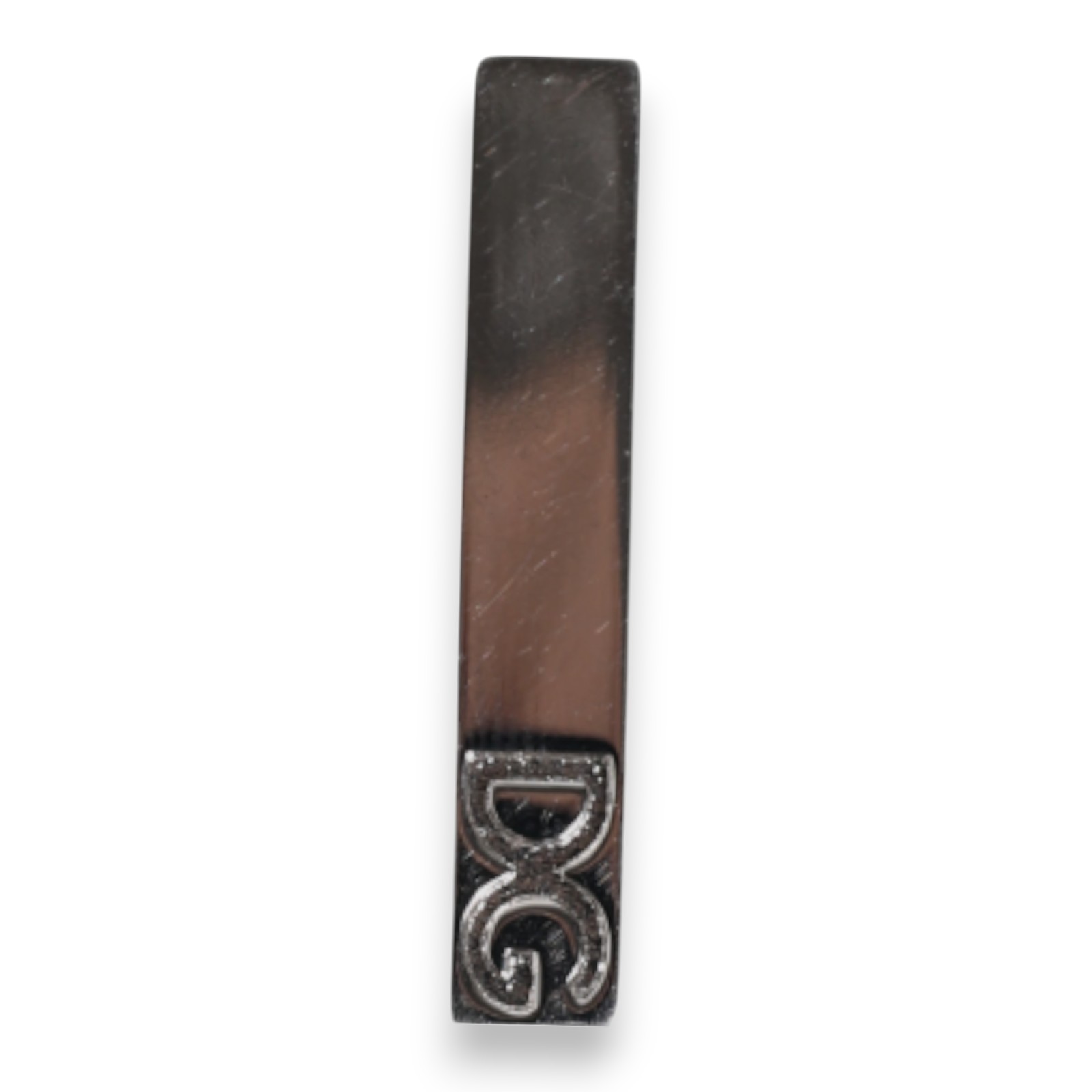 Dolce & Gabbana Silver Tone Brass Logo Branded Tie Clip Bar - Image 3