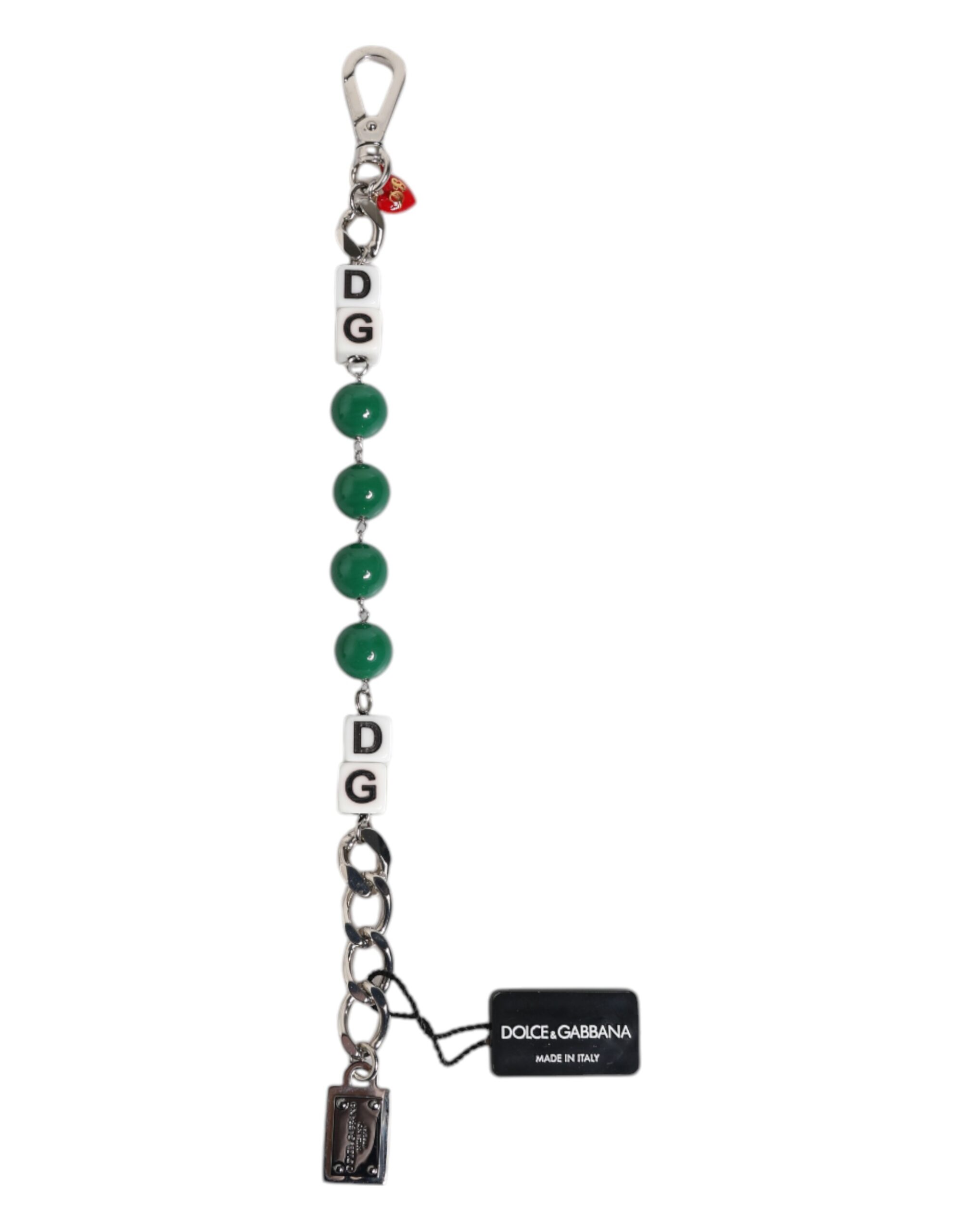 Dolce & Gabbana Silver Tone Brass Bead Dice Logo Embellish Charm Bracelet - Image 2