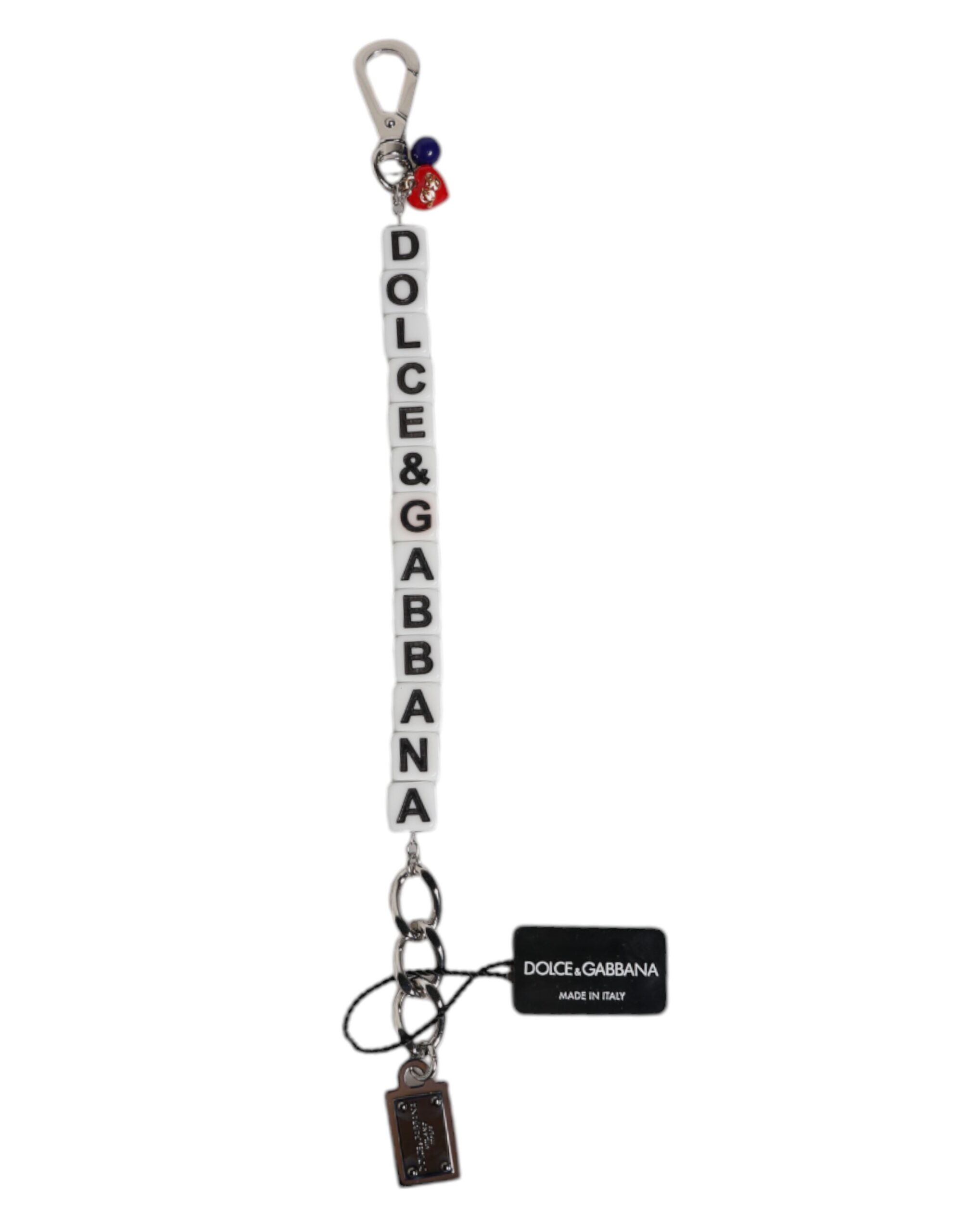 Dolce & Gabbana Silver Brass Chain Dice Logo Embellished Charm Bracelet - Image 2