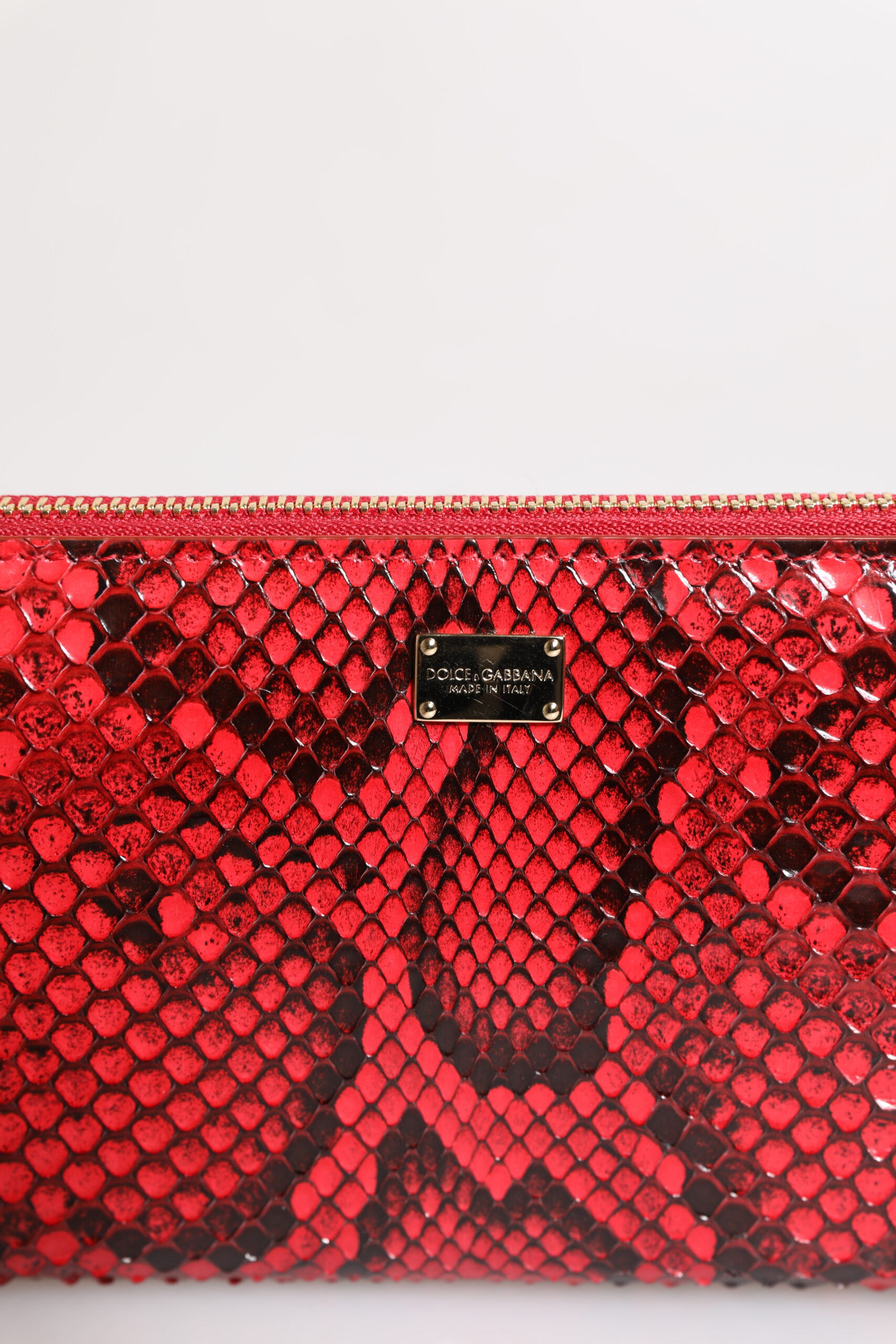 Dolce & Gabbana Red Exotic Leather Zip Around Continental Clutch Wallet - Image 3