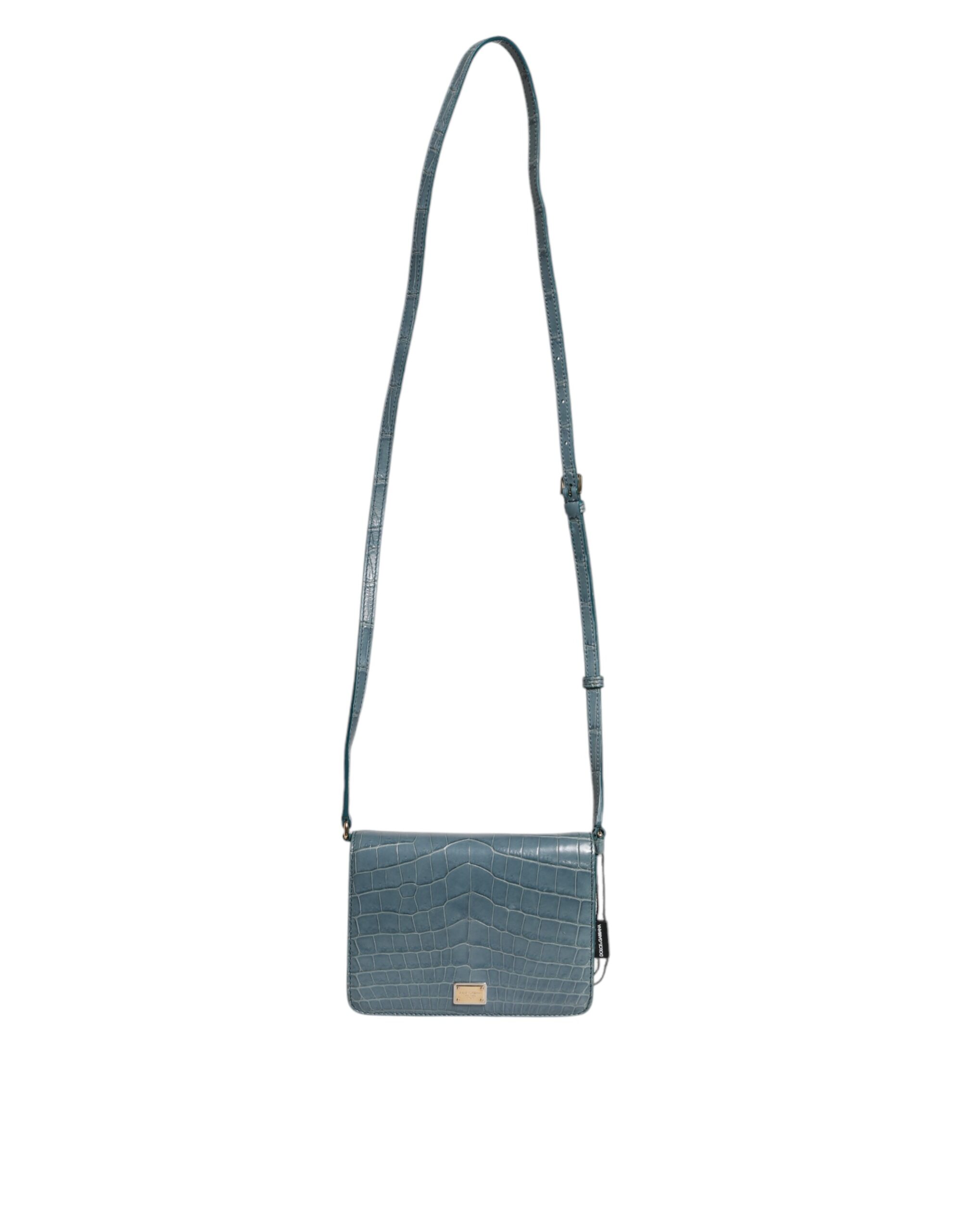 Dolce & Gabbana Green Exotic Leather DG Plaque Crossbody Mini Bag - Image 2