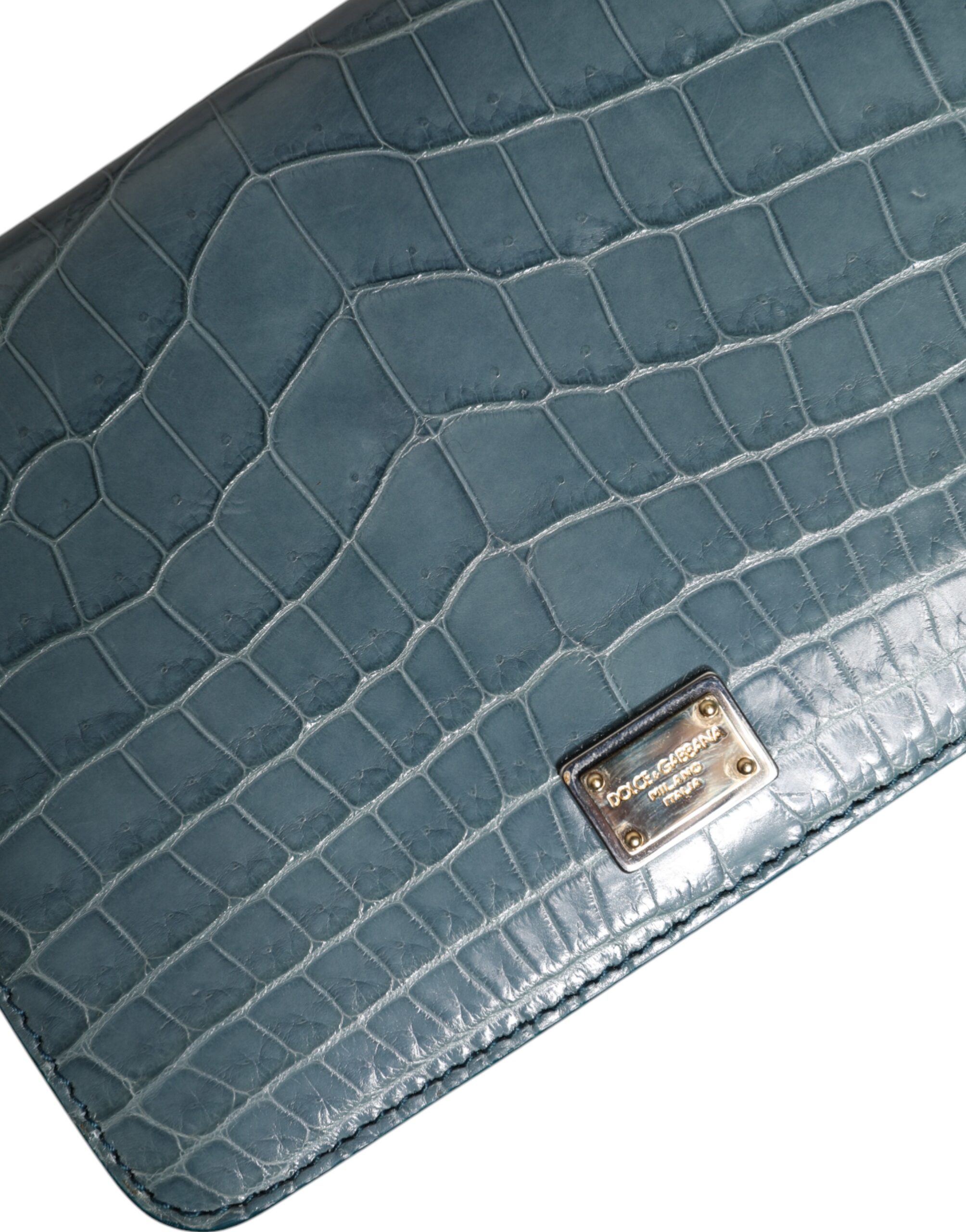 Dolce & Gabbana Green Exotic Leather DG Plaque Crossbody Mini Bag - Image 6