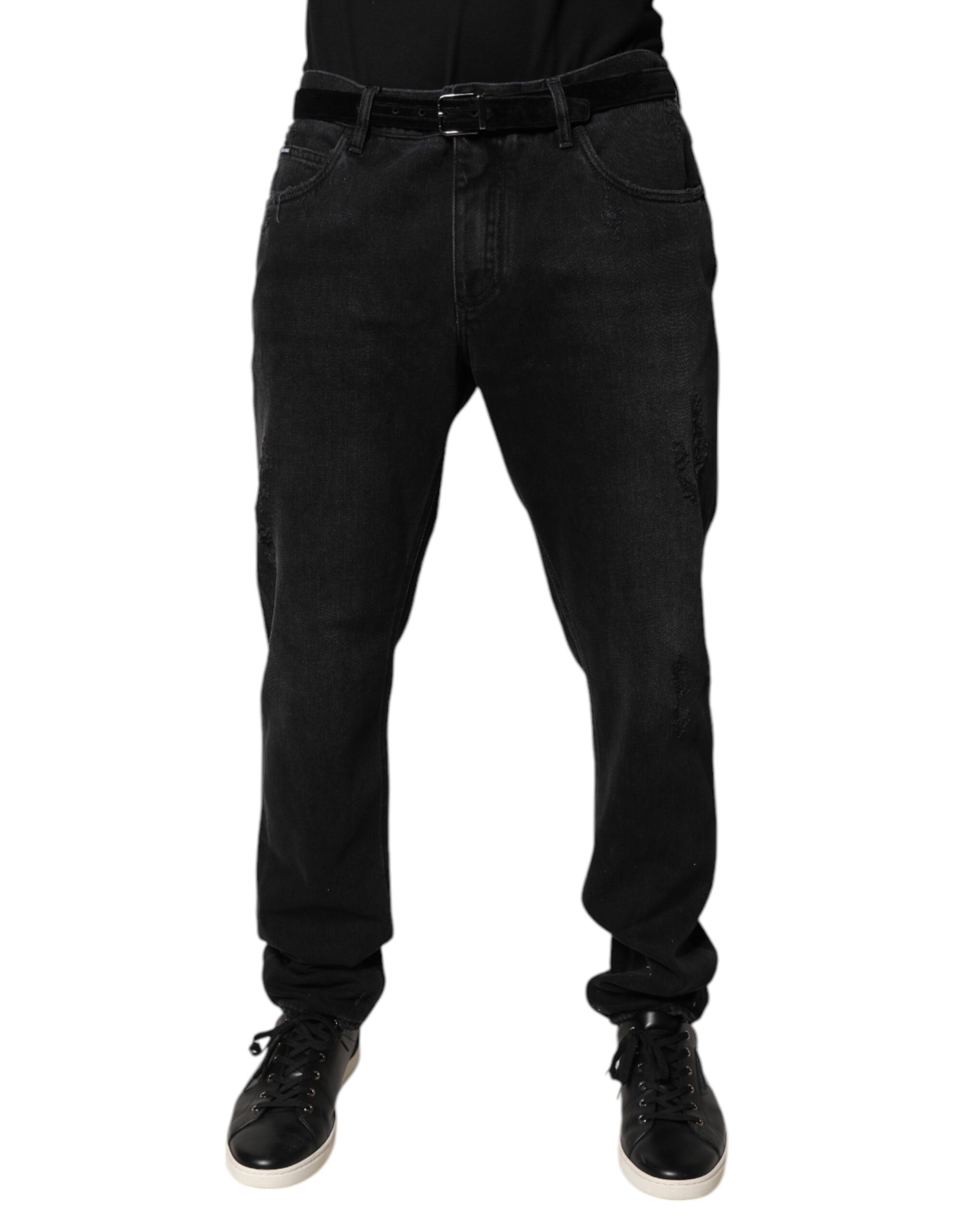 Dolce & Gabbana Black Cotton Skinny Men Denim Jeans - Image 2