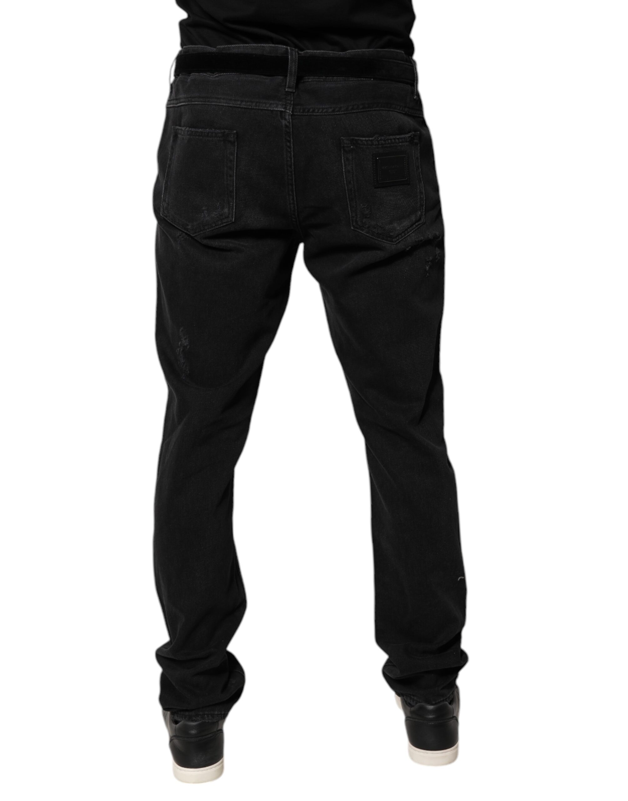 Dolce & Gabbana Black Cotton Skinny Men Denim Jeans - Image 4