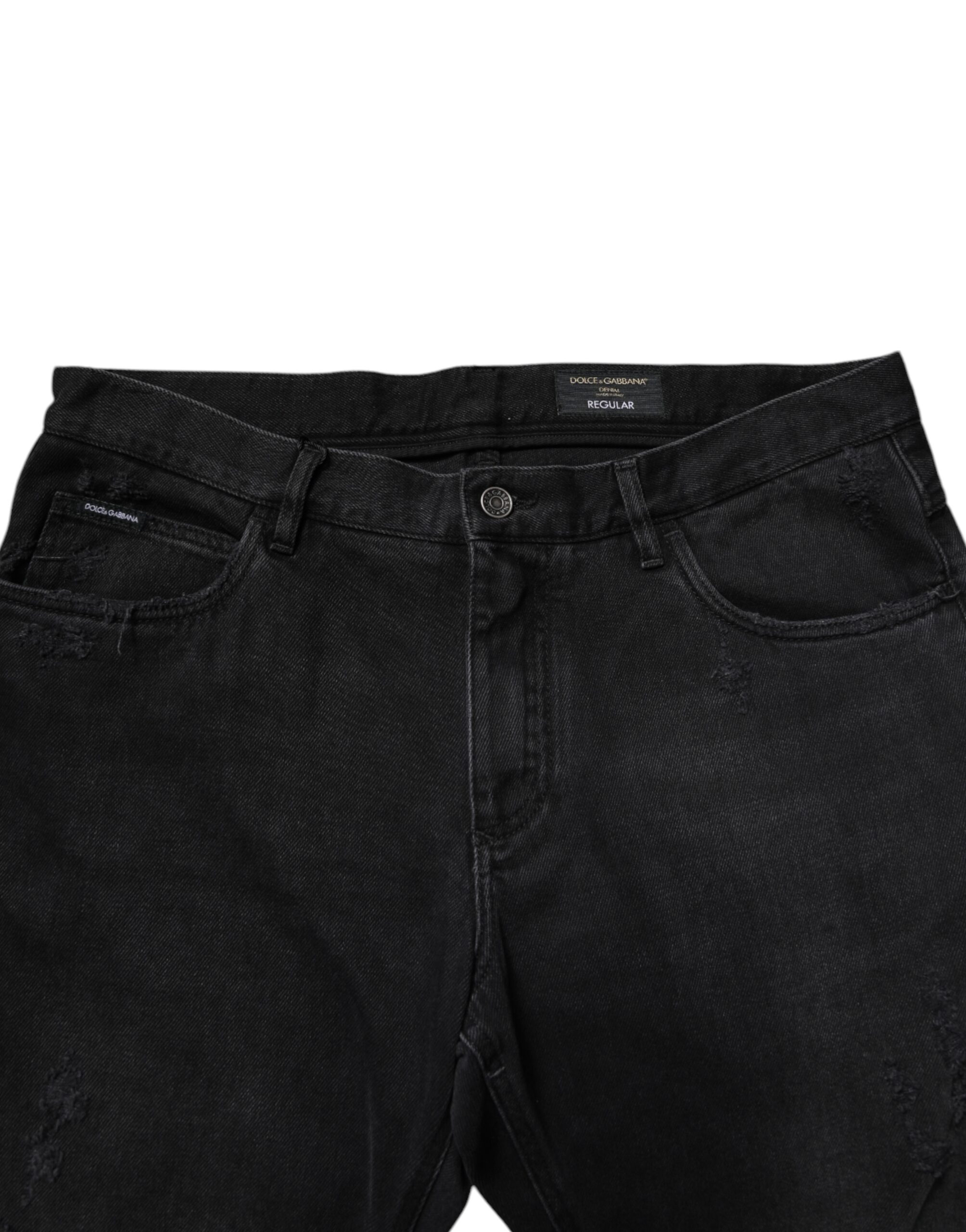 Dolce & Gabbana Black Cotton Skinny Men Denim Jeans - Image 5