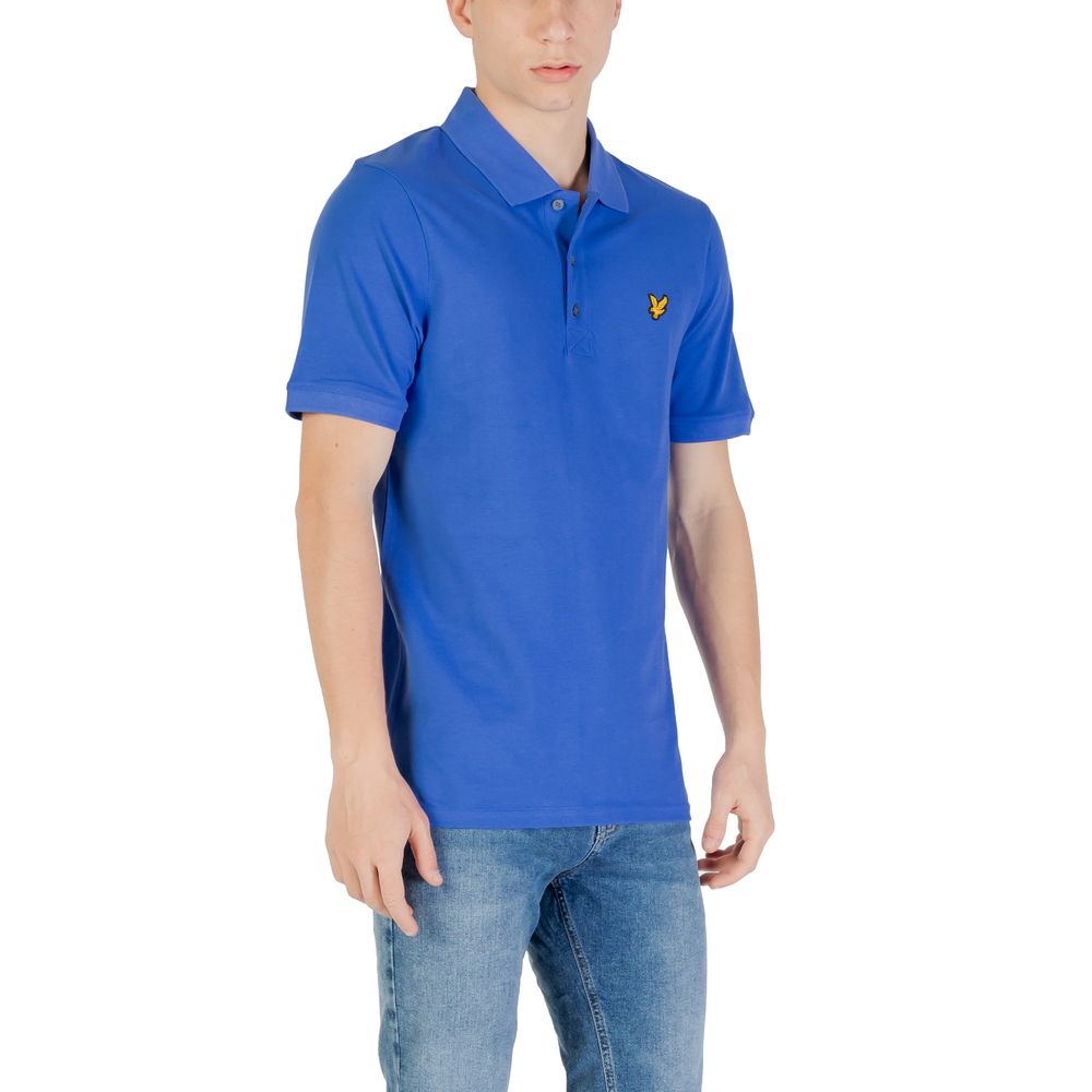 Lyle & Scott Blue Cotton Polo Shirt - Image 3