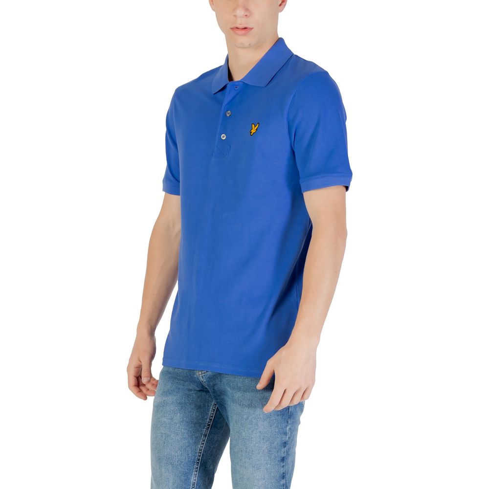 Lyle & Scott Blue Cotton Polo Shirt - Image 4
