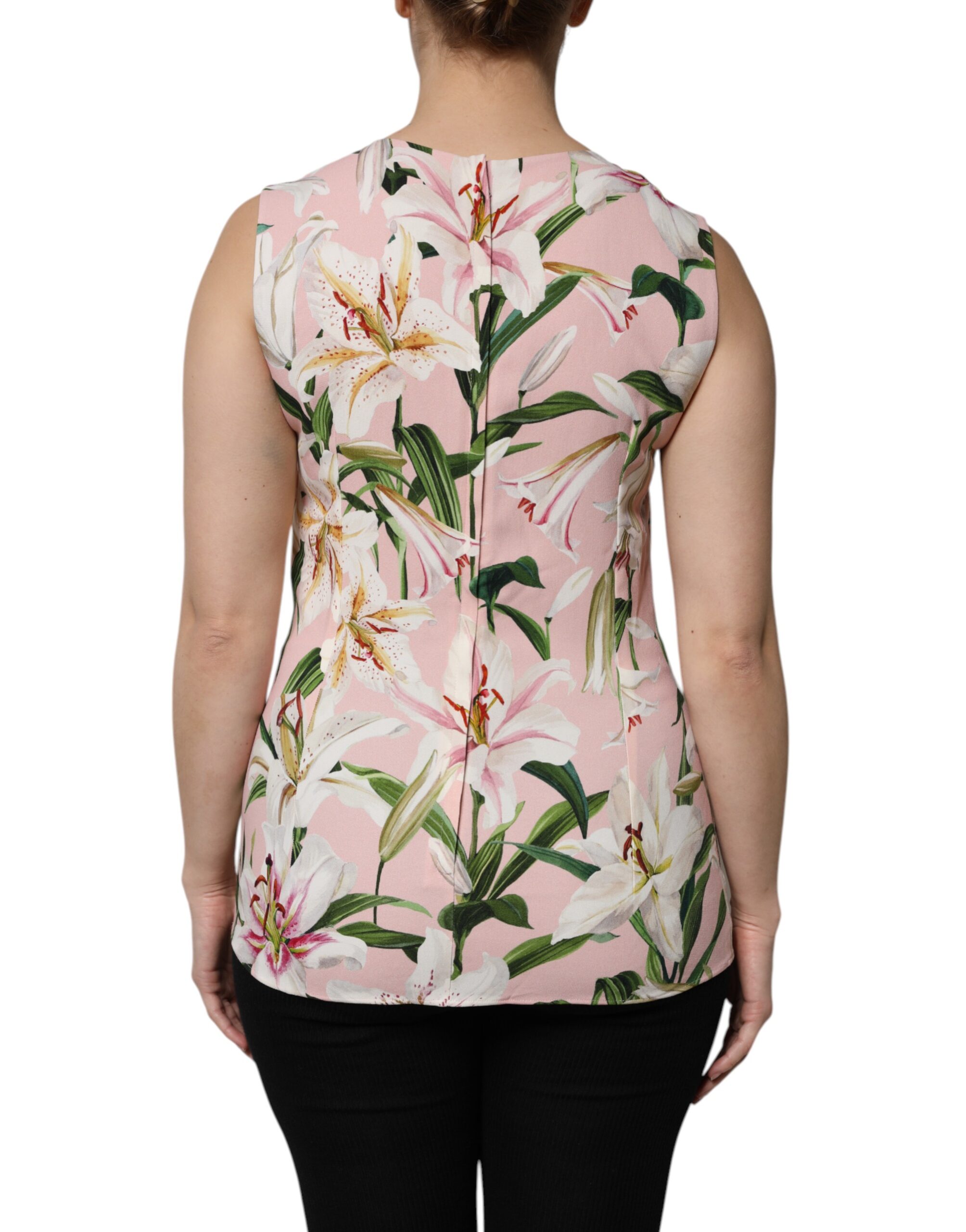 Dolce & Gabbana Multicolor Floral Print Round Neck Tank Top - Image 4